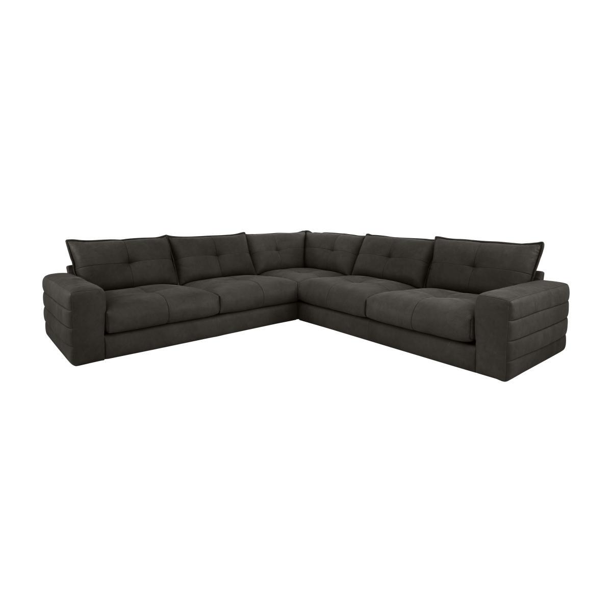 Boutique Brando Large Leather Corner Sofa - Black – image 1