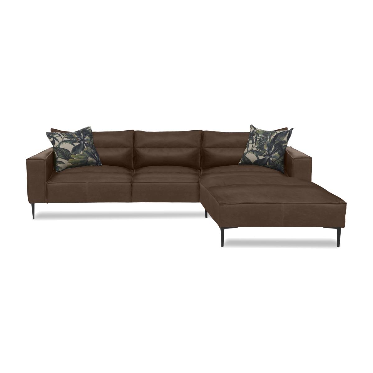 Alexander and James - Boutique Jade Leather Right Hand Facing Chaise End Sofa - Kodak Clove – image 1