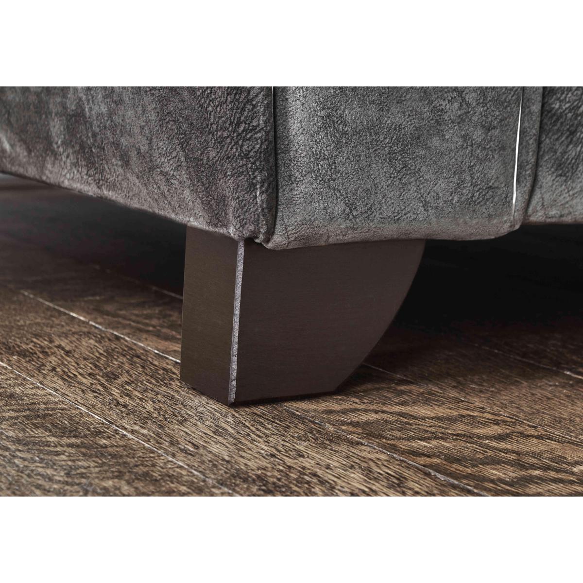 Ariana Fabric Pillow Back Left Hand Facing Chaise End Sofa with Chrome Insert - Dapple Oyster – image 6