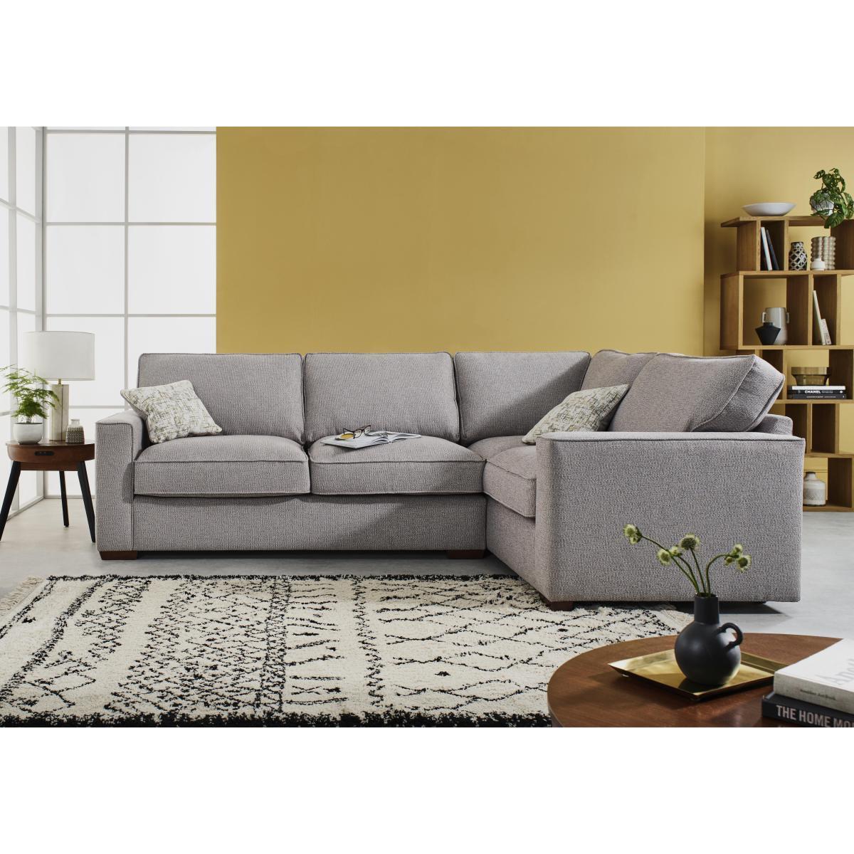 Comfi Fabric Classic Back Corner Sofa - Grey – image 2