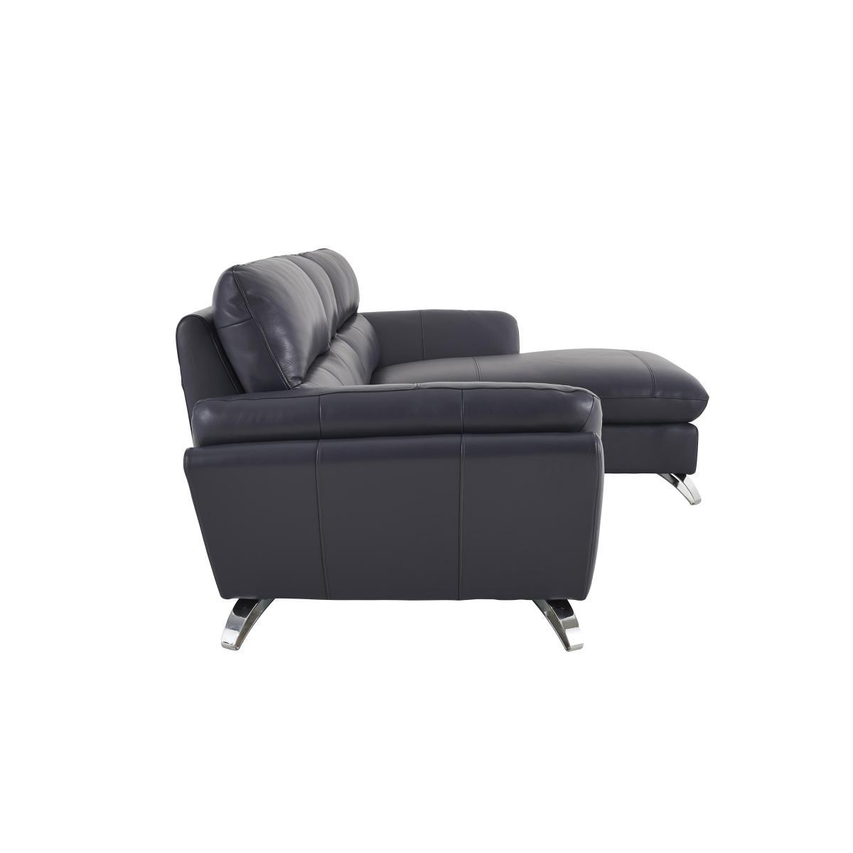 Salvador Leather Corner Chaise Sofa - Blue – image 4