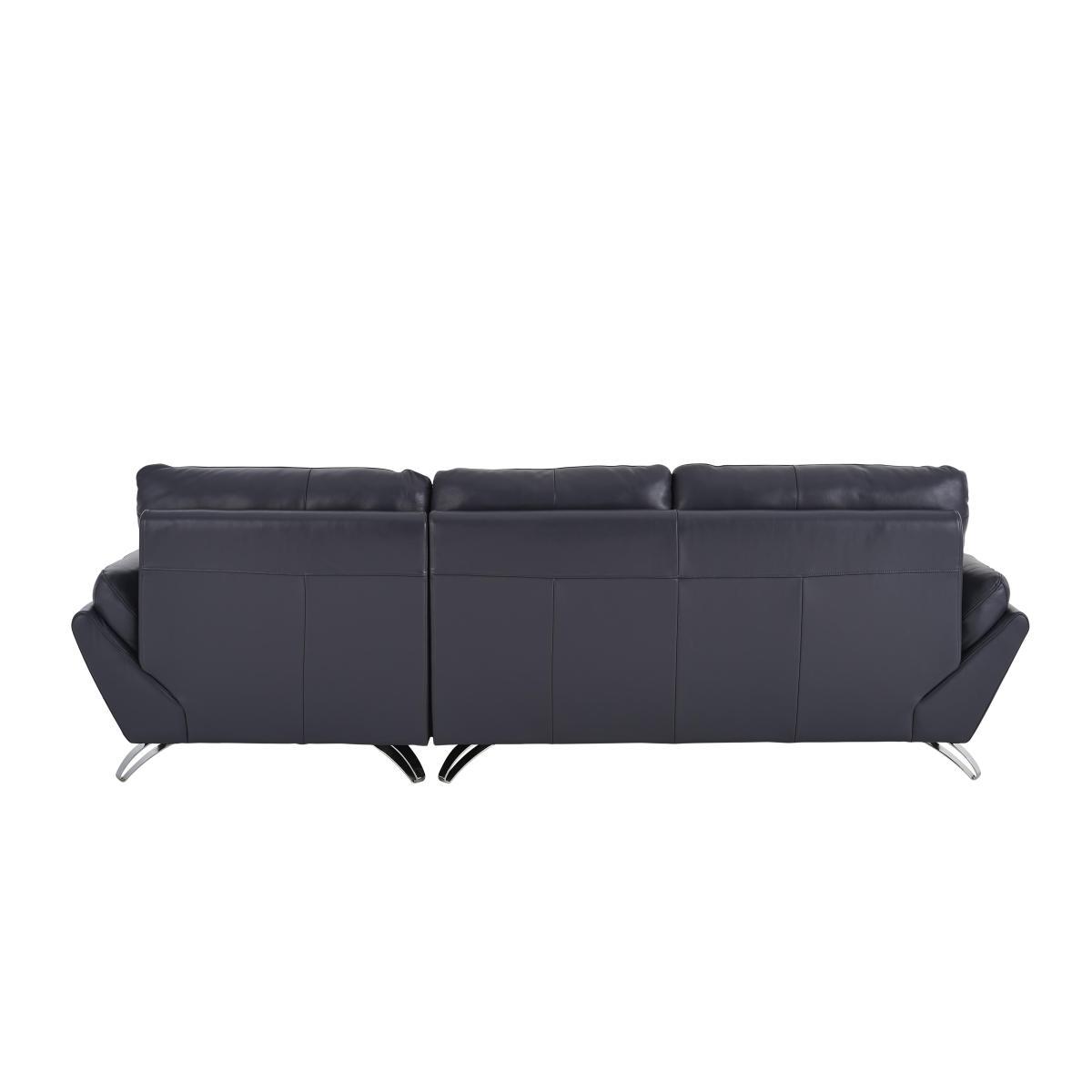Salvador Leather Corner Chaise Sofa - Blue – image 5