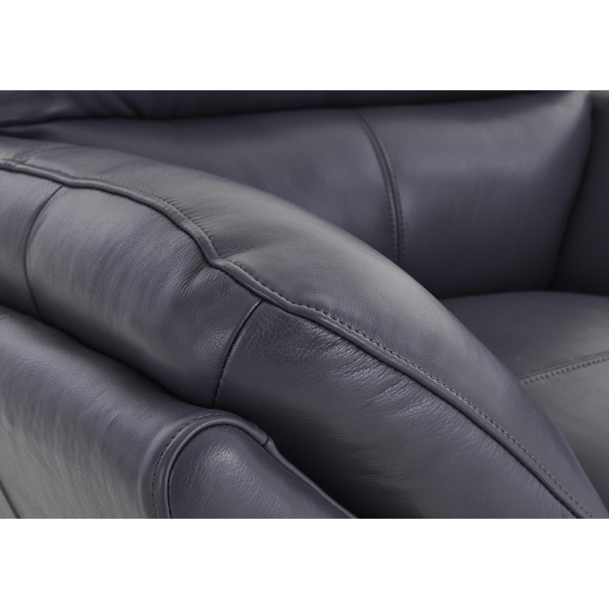 Salvador Leather Corner Chaise Sofa - Blue – image 6
