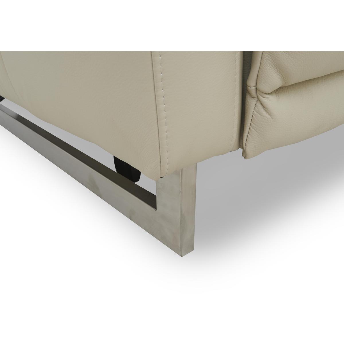 Moet Leather Power Recliner Left Hand Facing Corner Sofa with Telescopic Headrests - Lead Grey – image 3