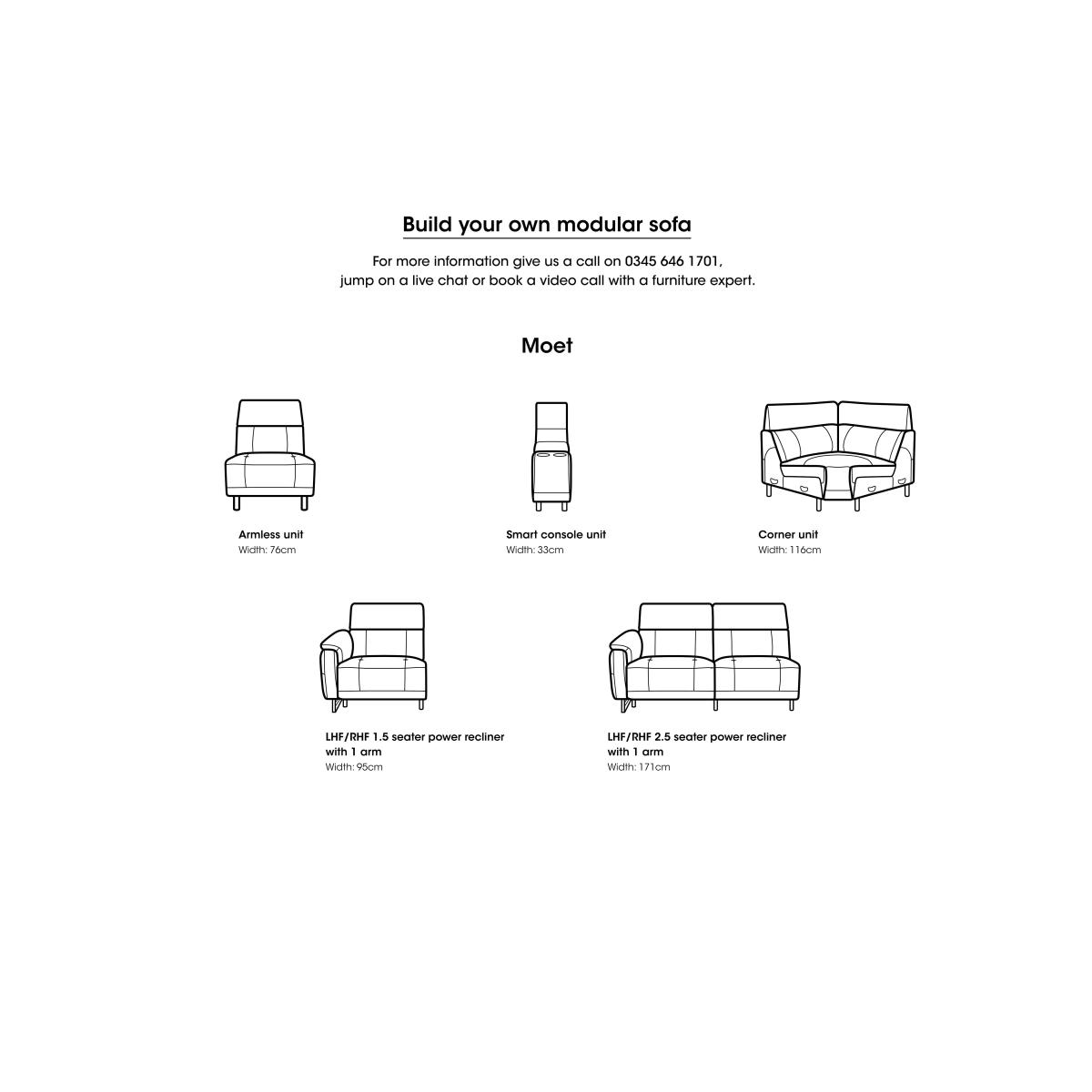 Moet Leather Power Recliner Left Hand Facing Corner Sofa with Telescopic Headrests - Lead Grey – image 9