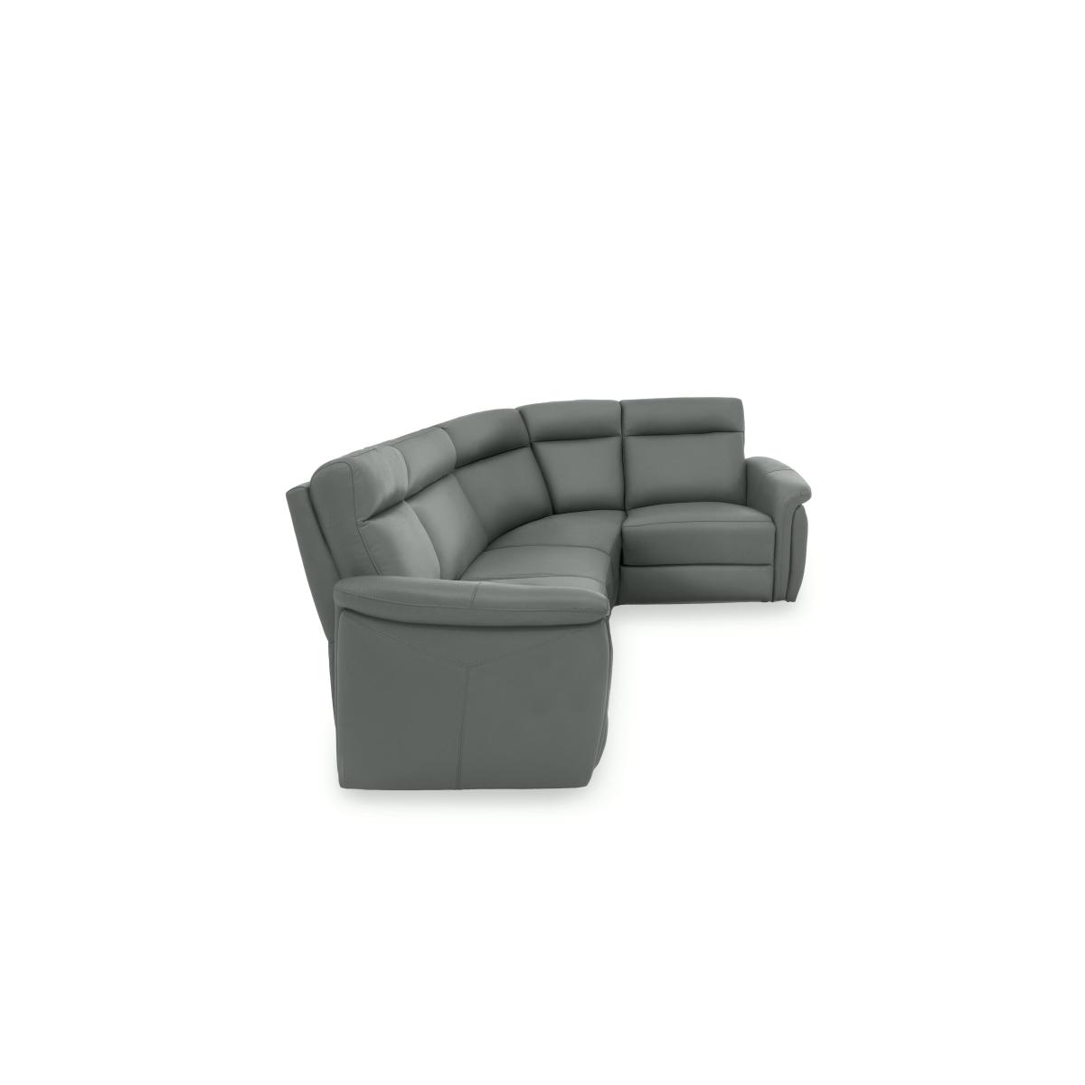 Dublin Leather Left Hand Facing Corner Sofa - Grey – image 4
