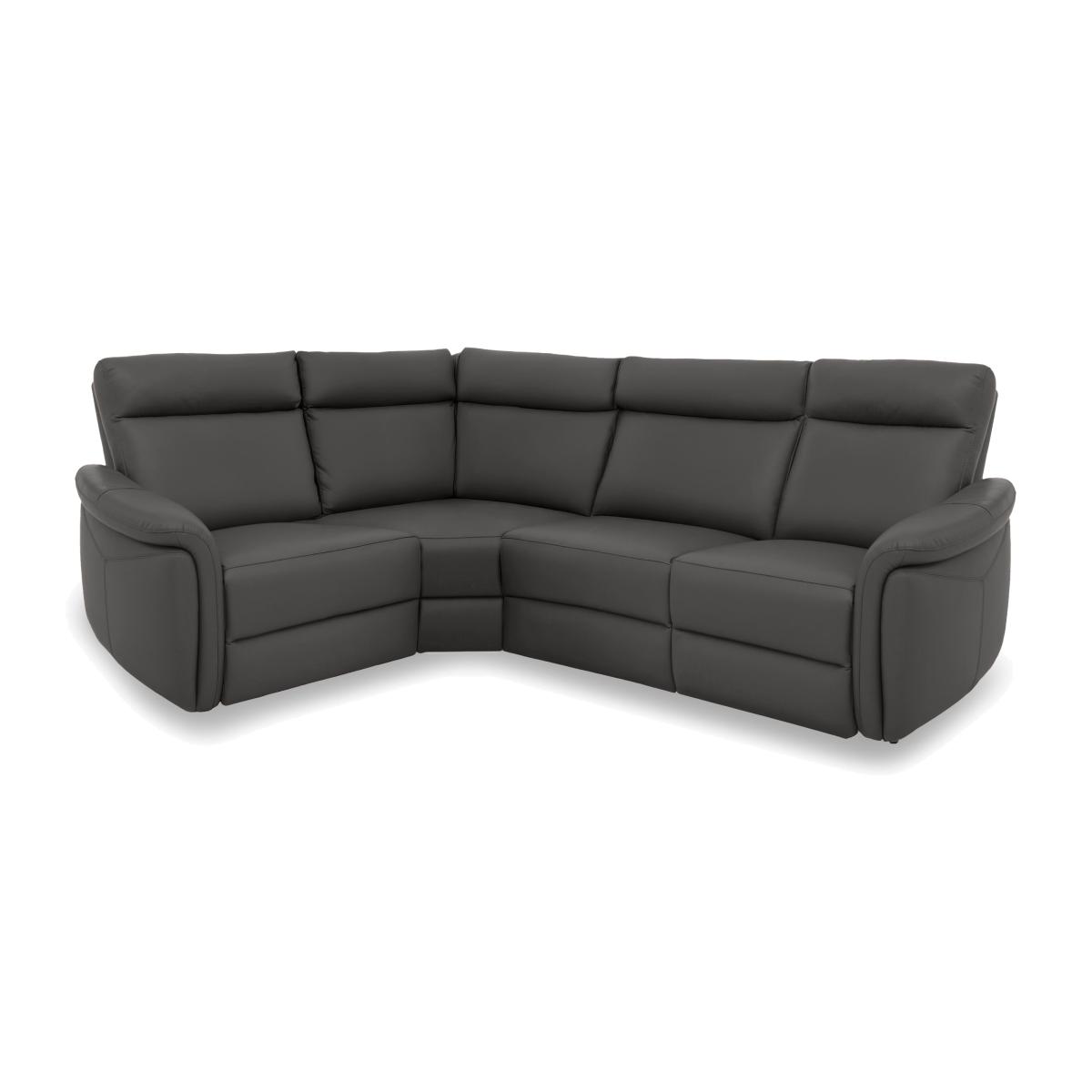 Dublin Leather Left Hand Facing Corner Sofa - Grey – image 1