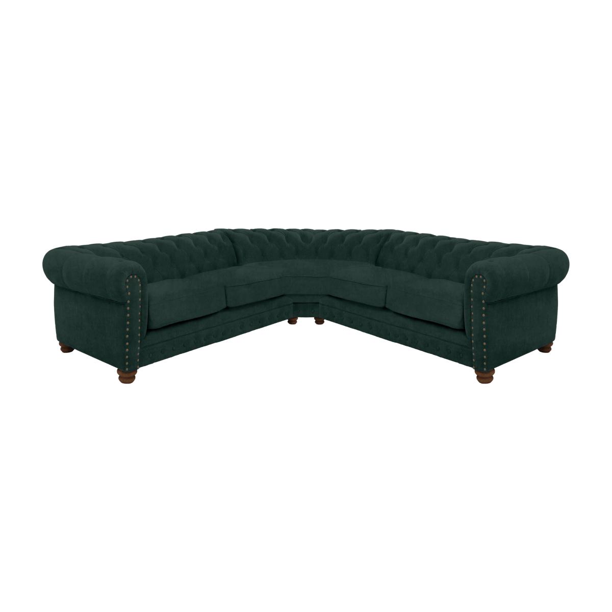 Alexander and James - Chesterfield Collection Hugo Large Fabric Corner Sofa - Honeycreeper with Studs - Dark Feet