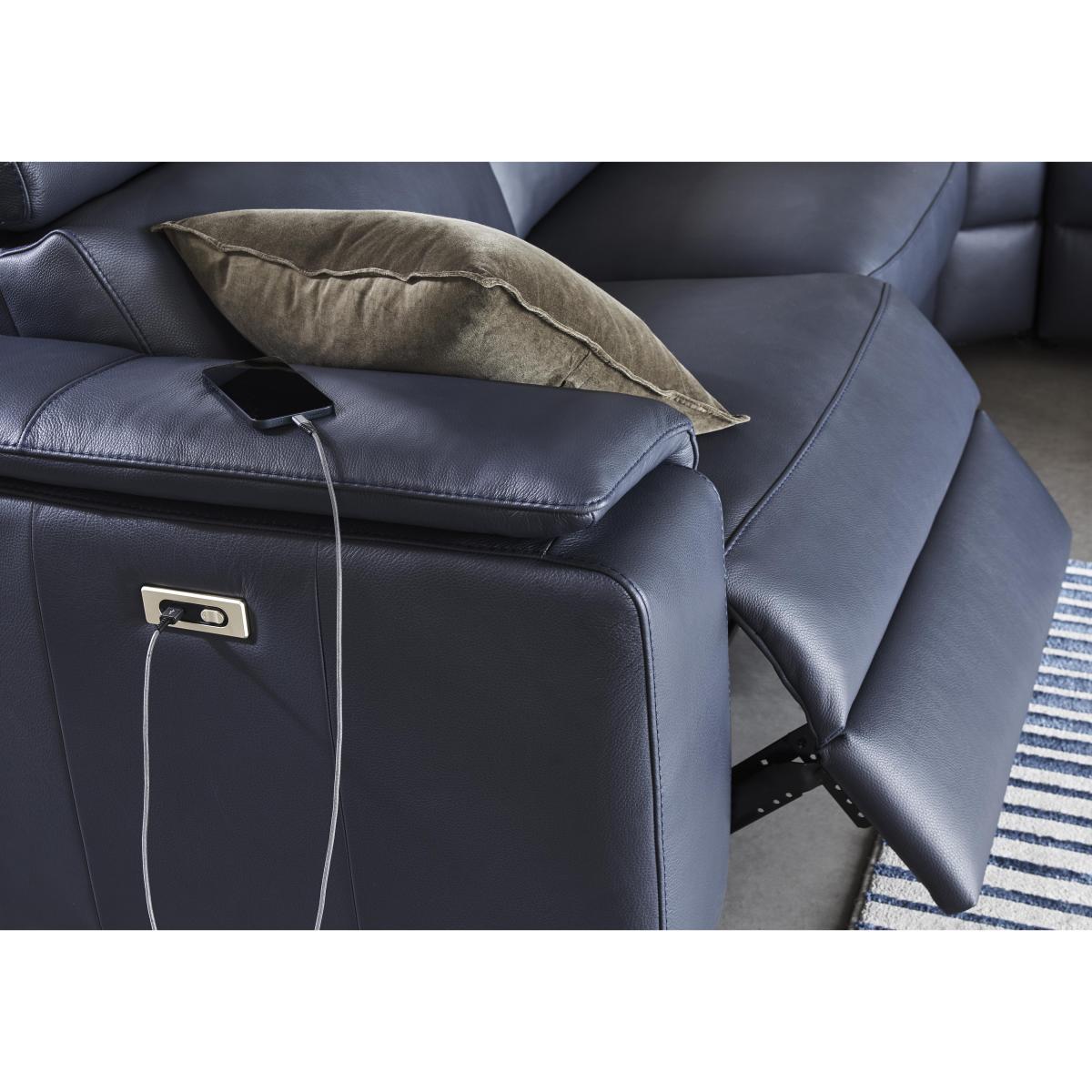 Nicoletti Italia - Davide Large Leather Right Hand Facing Corner Sofa with Chaise End - Torello Taupe – image 7