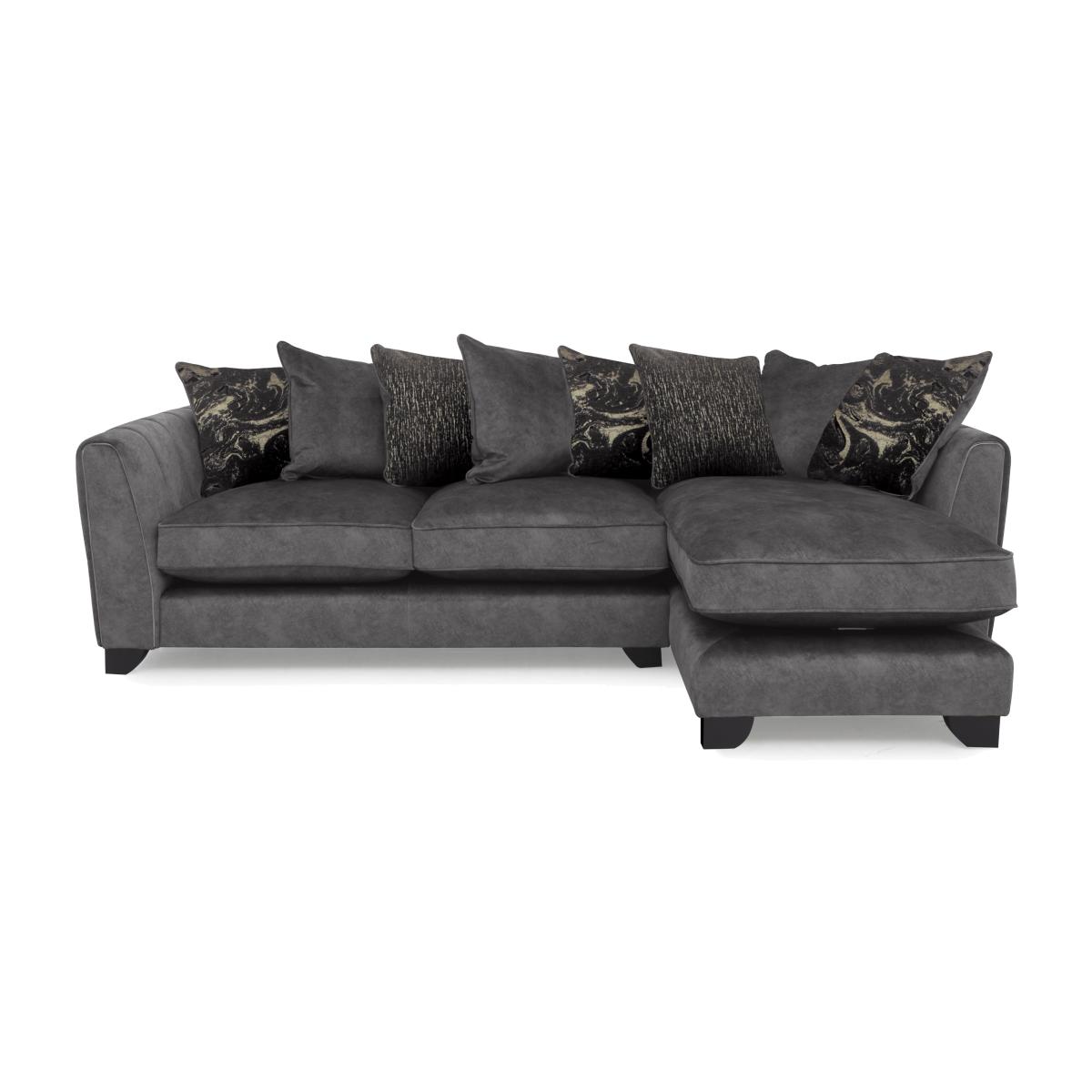Ariana Fabric Pillow Back Right Hand Facing Chaise End Sofa - Moleskin