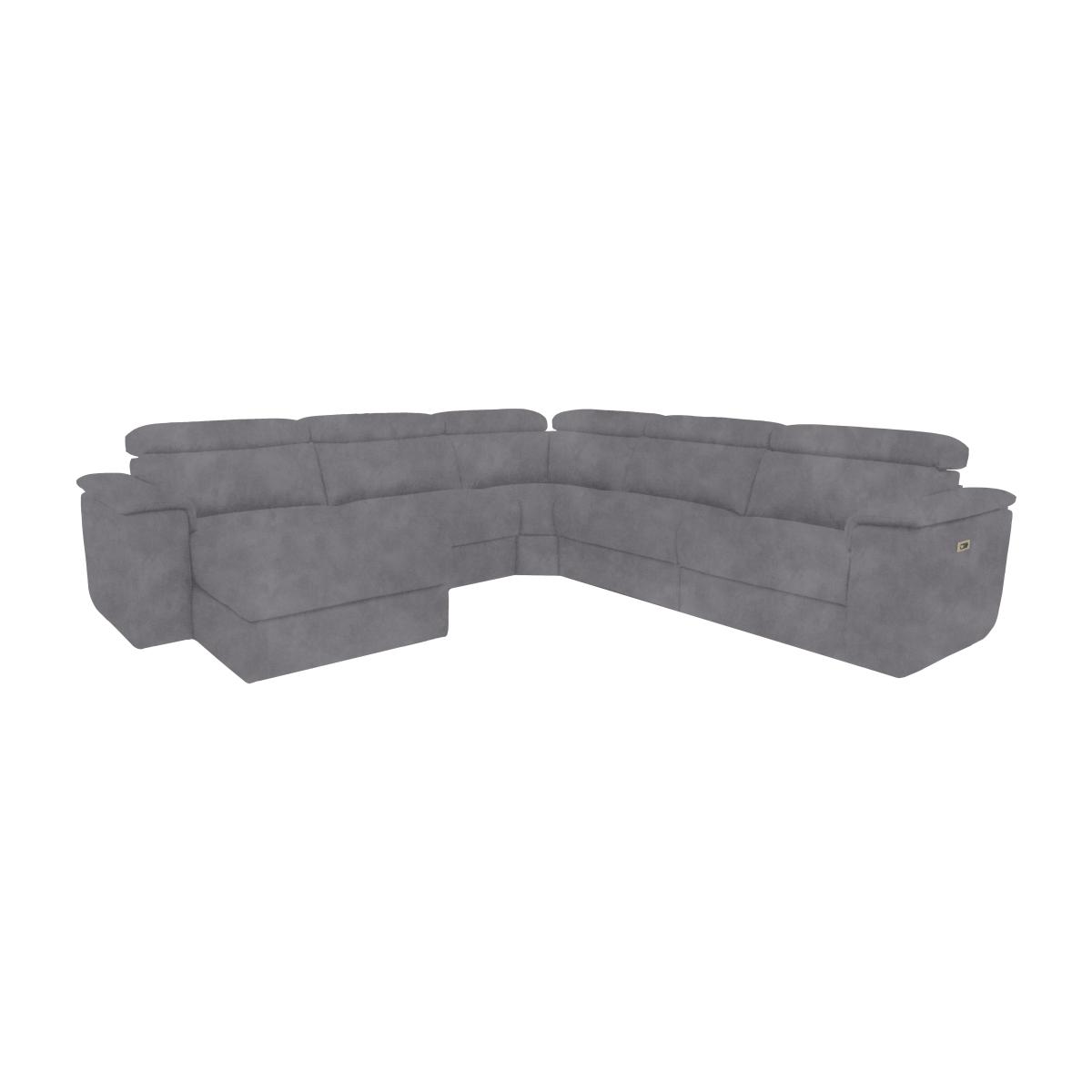 Nicoletti Italia - Davide Large Fabric Left Hand Facing Corner Power Recliner Sofa with Chaise End - Selma Topo – image 1