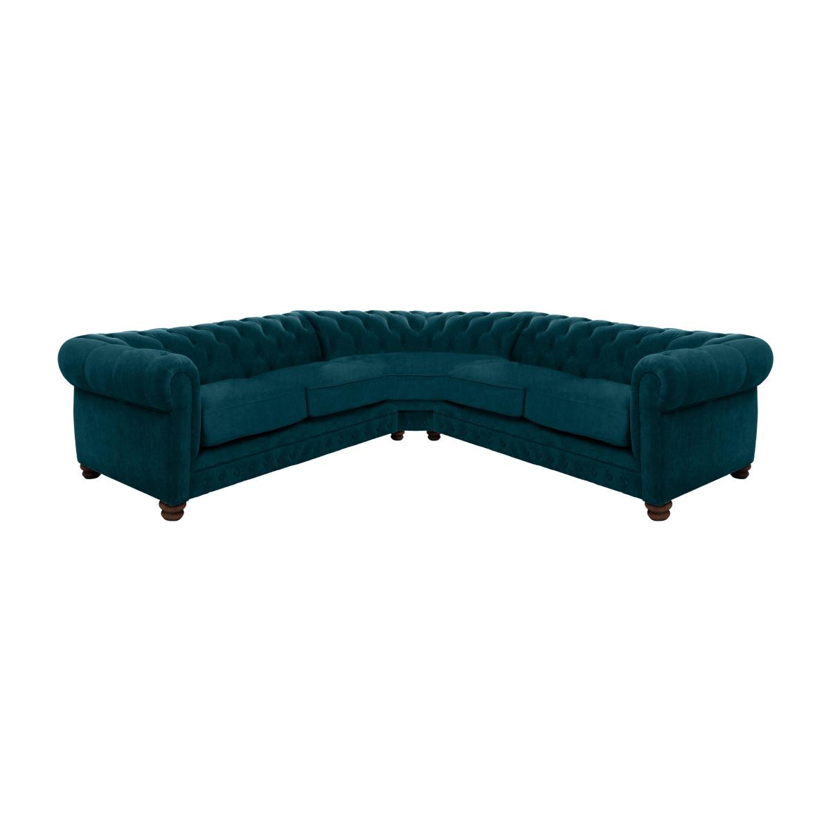 Alexander and James - Chesterfield Collection Hugo Large Fabric Corner Sofa - Chamonix Teal - Dark Feet