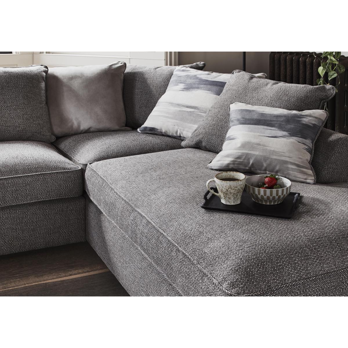 Cory Fabric Corner Chaise Scatter Back Sofa - Silver – image 6