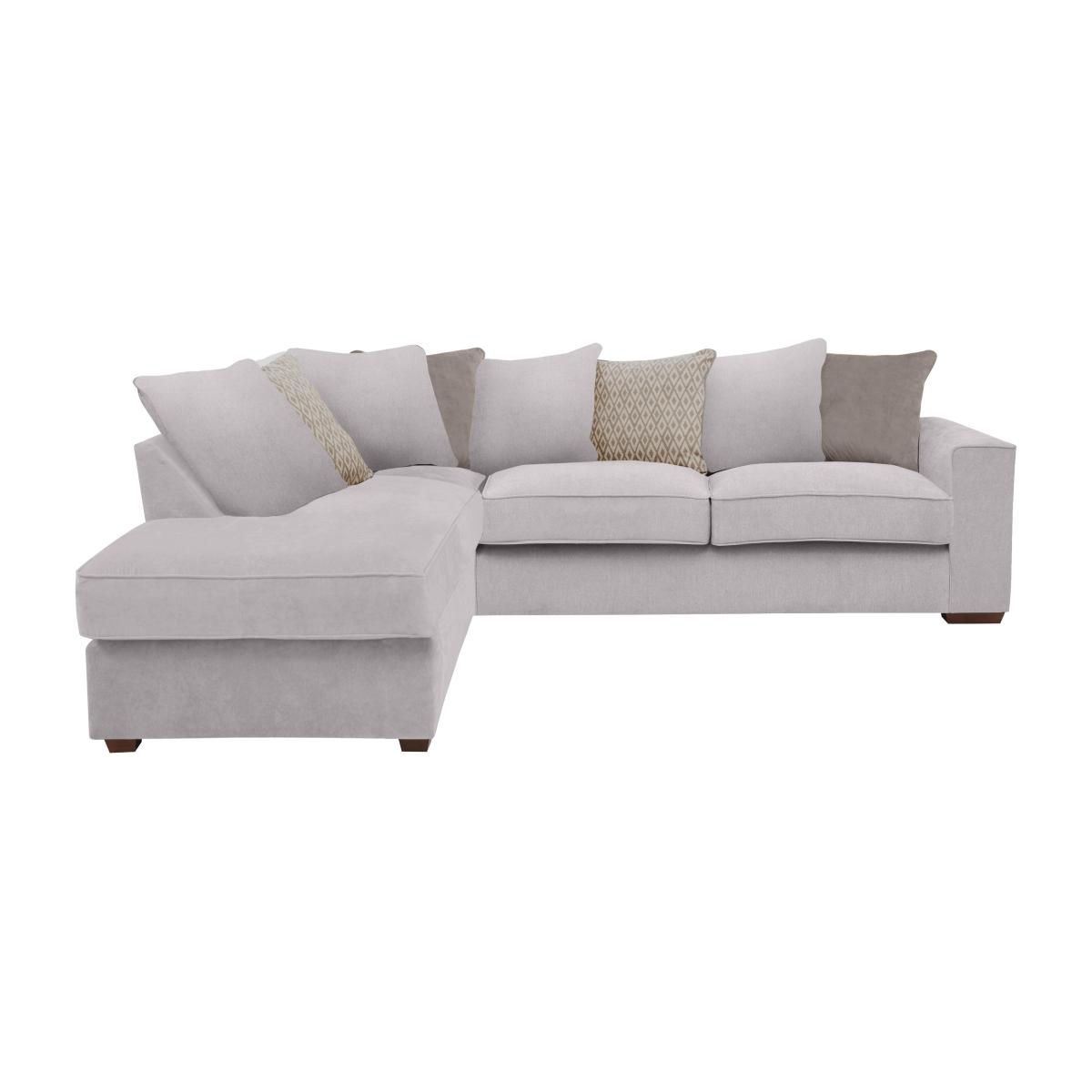 Cory Fabric Corner Chaise Scatter Back Sofa - Silver – image 1