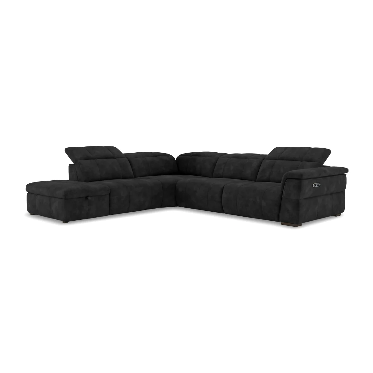 Power Recliner Left Hand Facing Corner Sofa with Headrests and Storage Chaise End - Manhattan Indigo - Sofas and Armchairs - In Time for Christmas – image 1