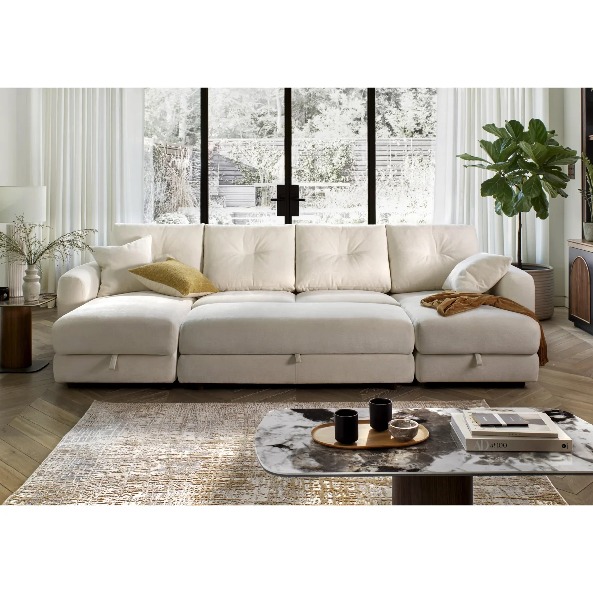 Nest Large Fabric U-Shaped Corner Sofa with Double Storage Chaises - Sofas and Armchairs - In Time for Christmas – image 3