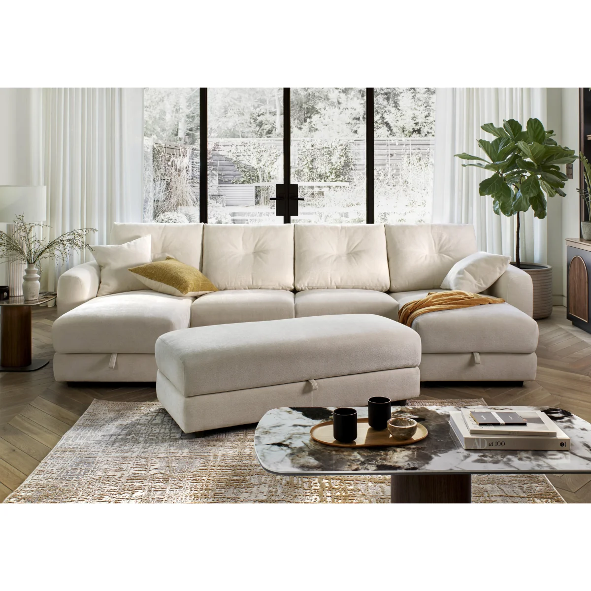 Nest Large Fabric U-Shaped Corner Sofa with Double Storage Chaises - Sofas and Armchairs - In Time for Christmas – image 4