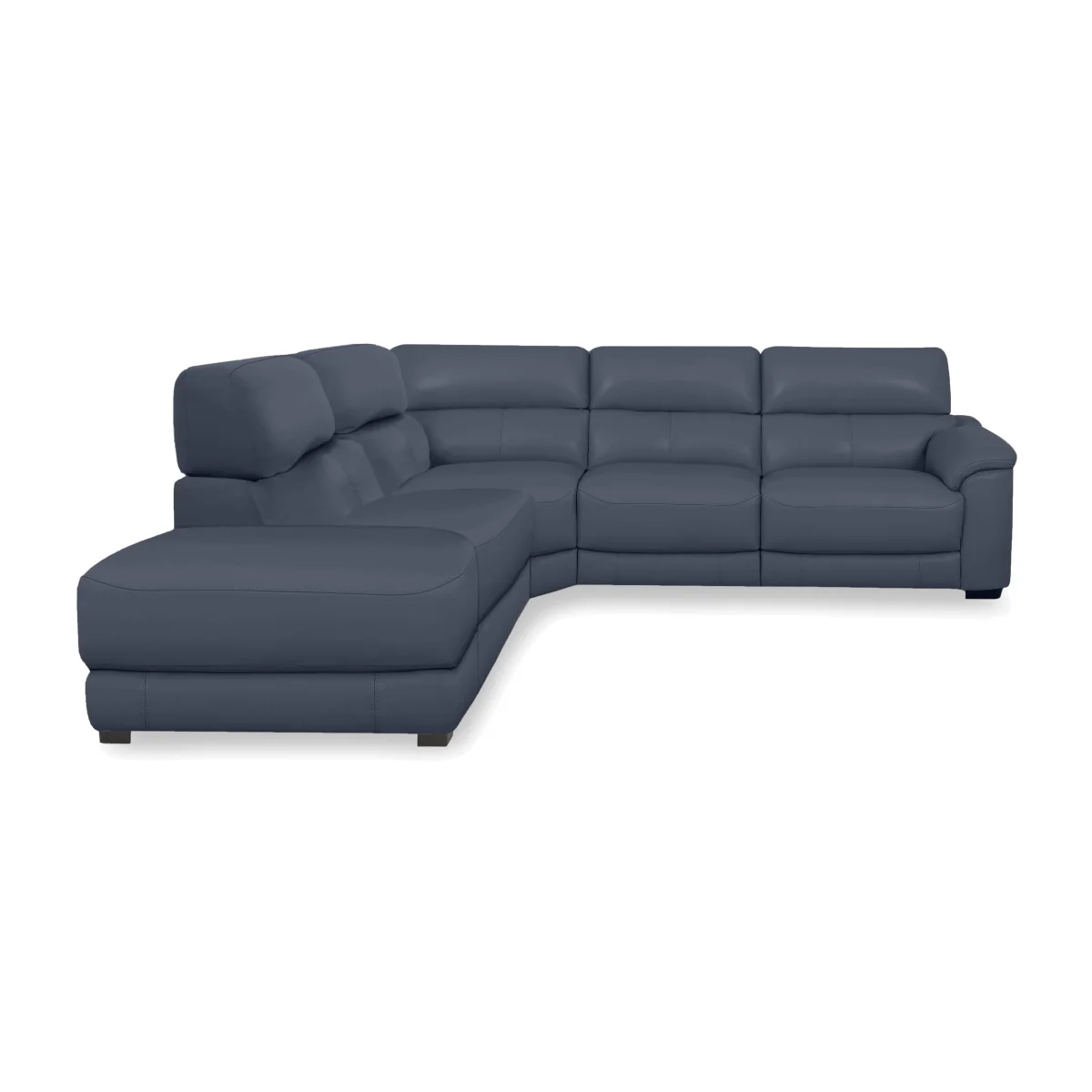 World of Leather - Nova Leather Power Recliner Storage Chaise End Corner Sofa with Power Headrests - BV Ocean Blue - Sofas and Armchairs – image 1