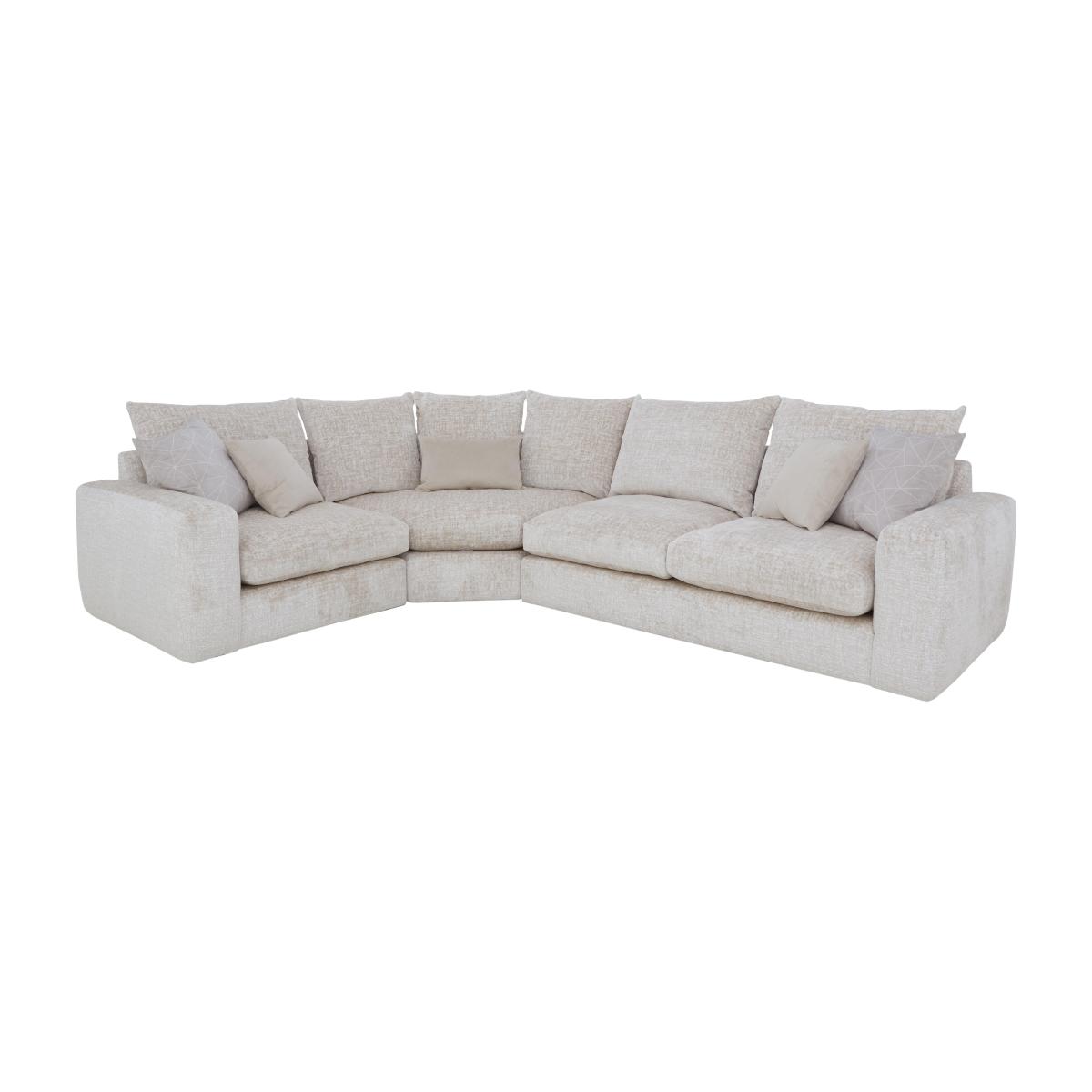 Boutique Pandora Small Left Hand Facing Corner Fibre Fill Sofa - Plain Ivory – image 1