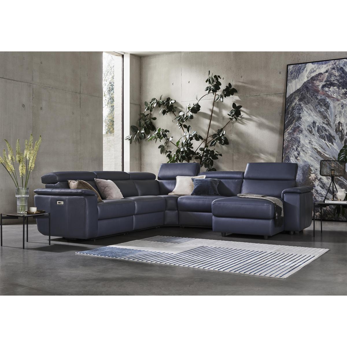 Nicoletti Italia - Davide Large Leather Right Hand Facing Corner Sofa with Chaise End – image 3