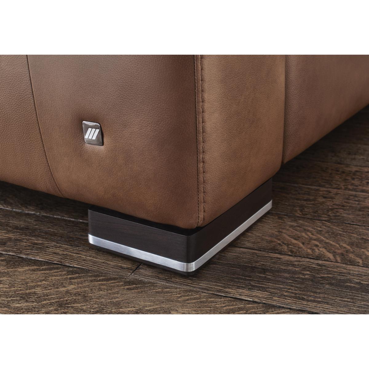 Viali Leather Left Hand Facing Corner Sofa with Power Recliner – image 5