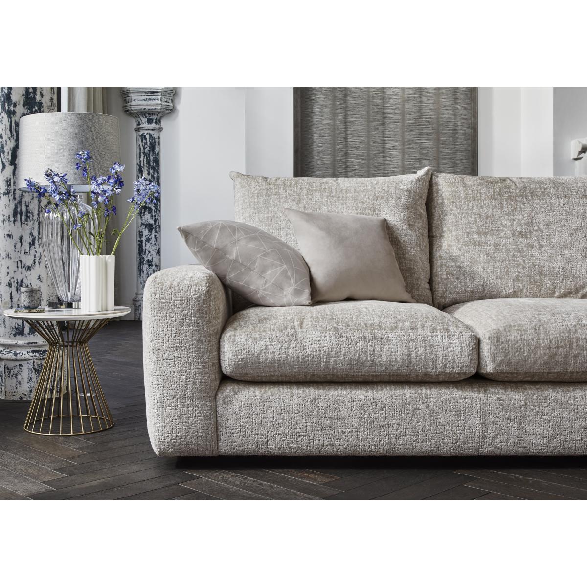 Pandora Small Right Hand Facing Corner Foam Fill Sofa - Chevron Ivory – image 4