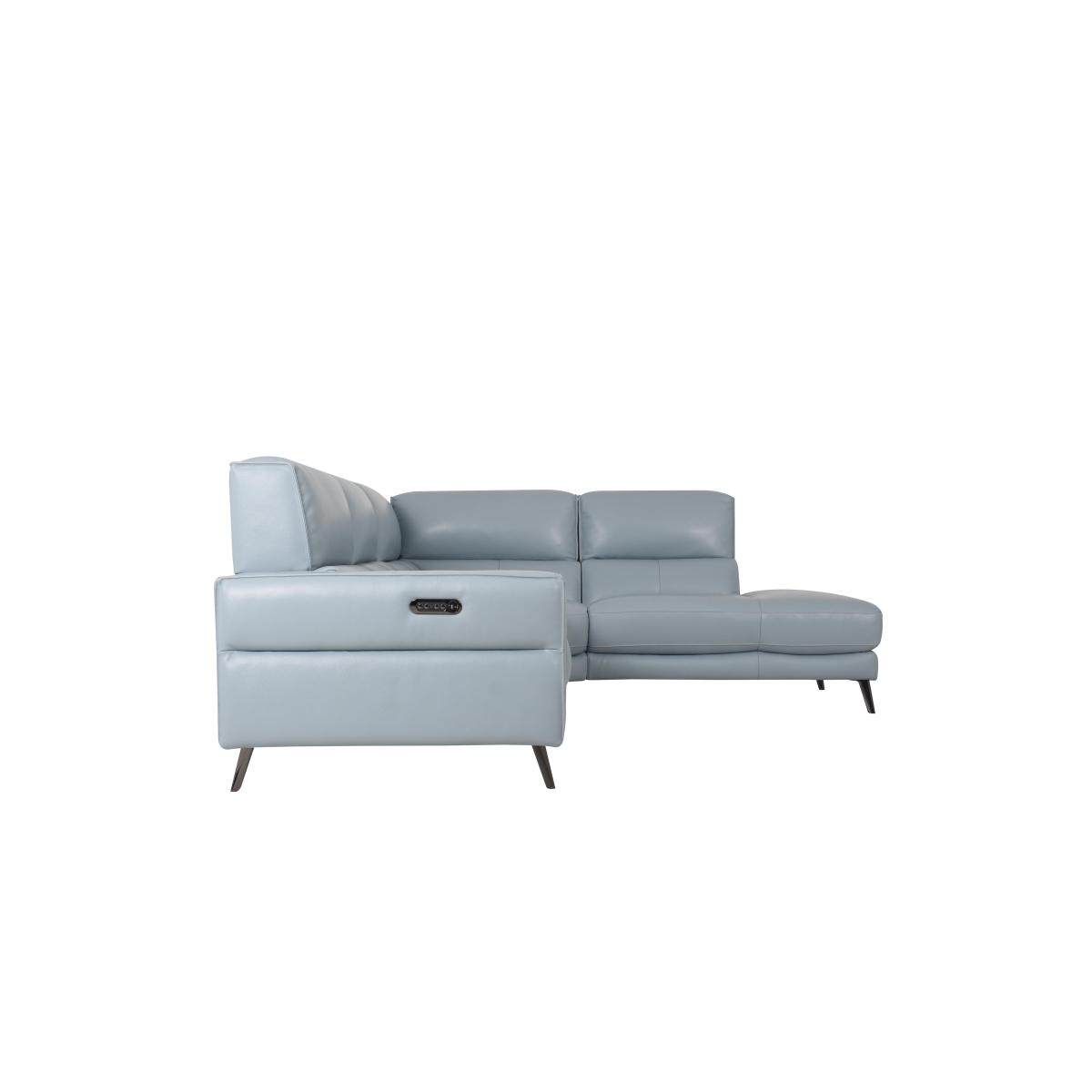 Axel HW Leather Left Hand Facing Chaise End Power Recliner Sofa - Espresso – image 4
