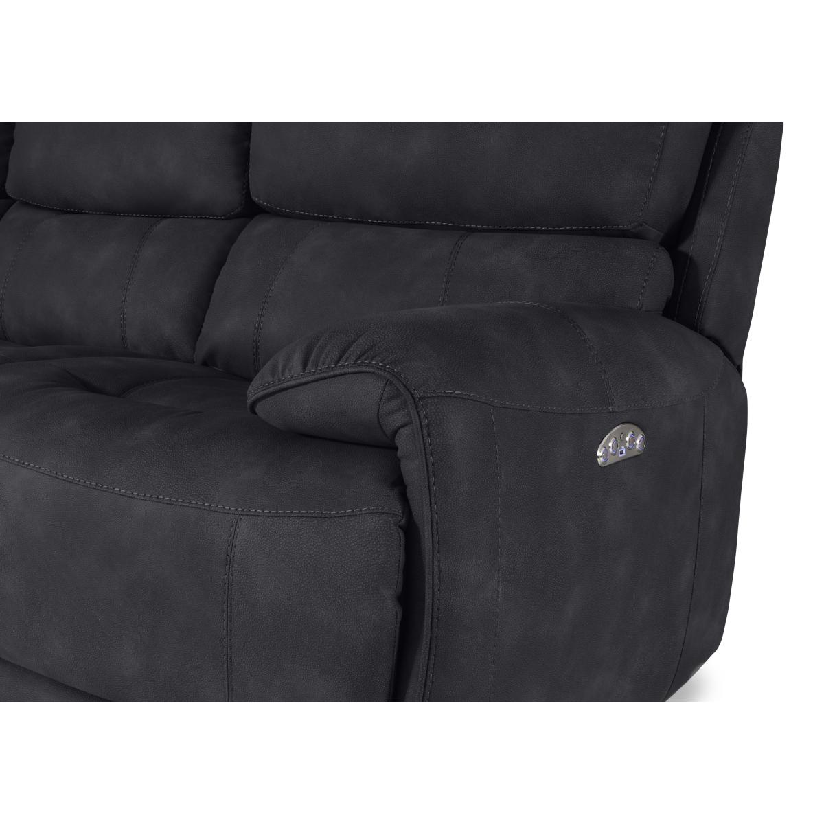 Link Fabric Large Power Recliner Corner Sofa with Power Headrests - R23 Blue – image 3
