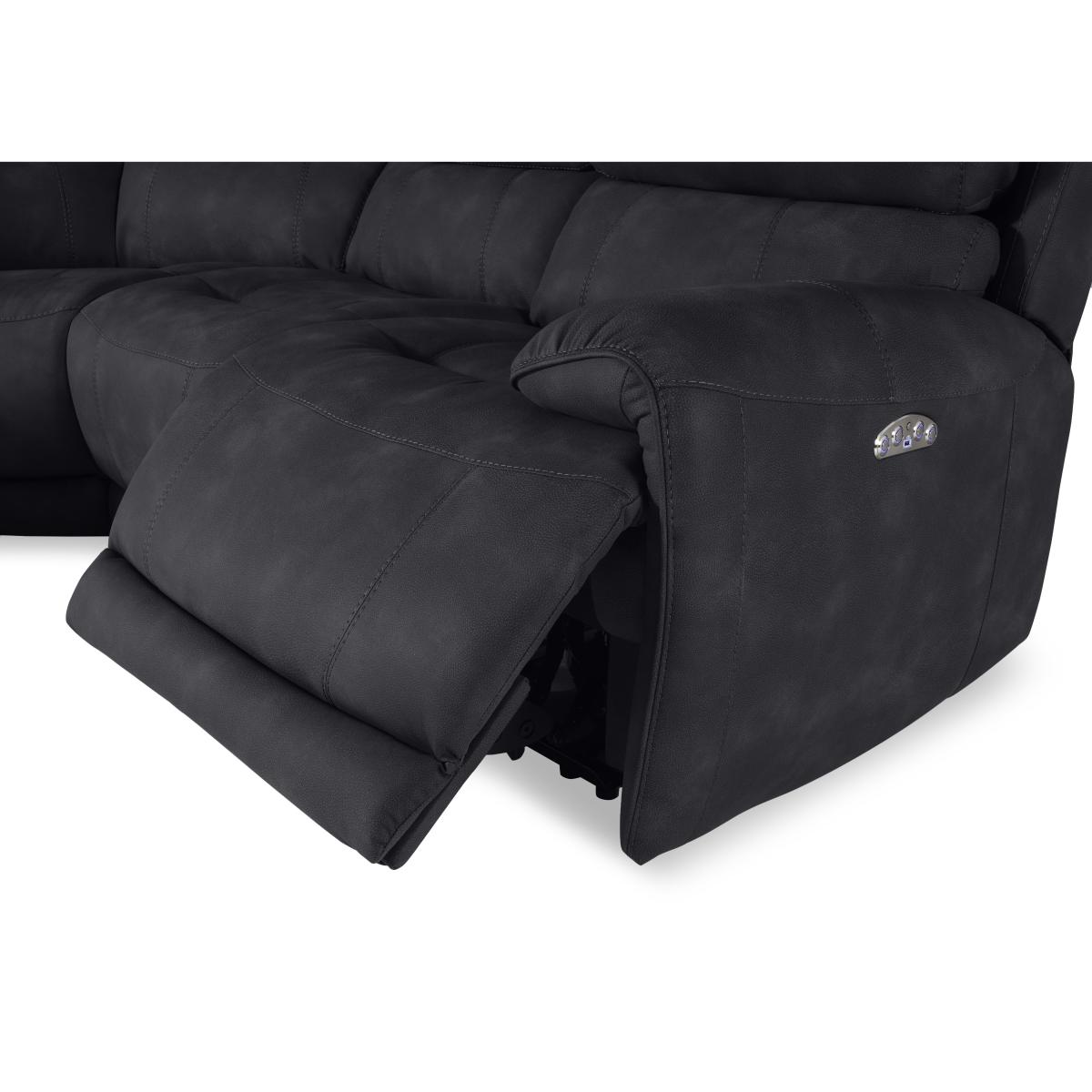 Link Fabric Large Power Recliner Corner Sofa with Power Headrests - R23 Blue – image 4