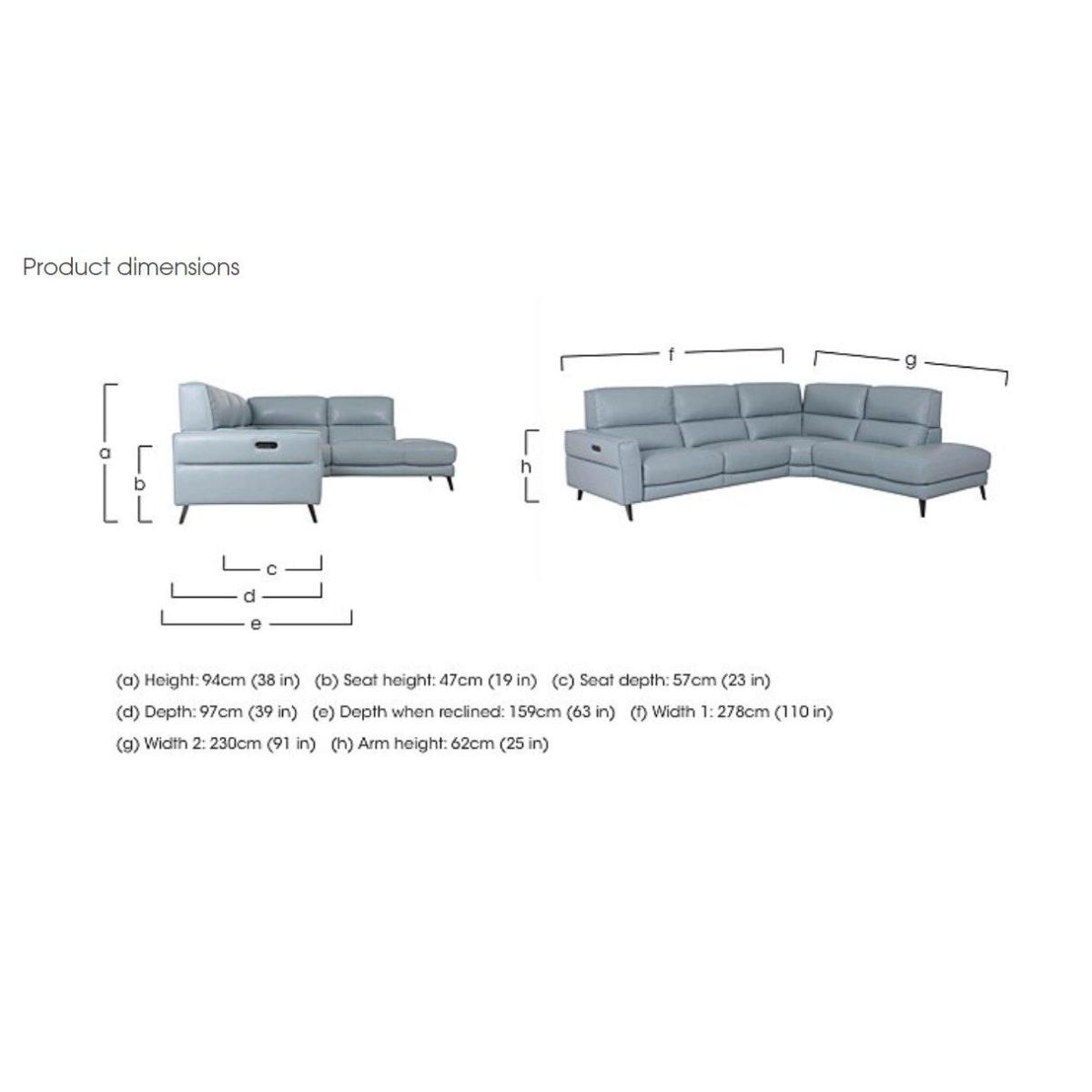 Axel Leather Chaise End Power Recliner Sofa – image 2
