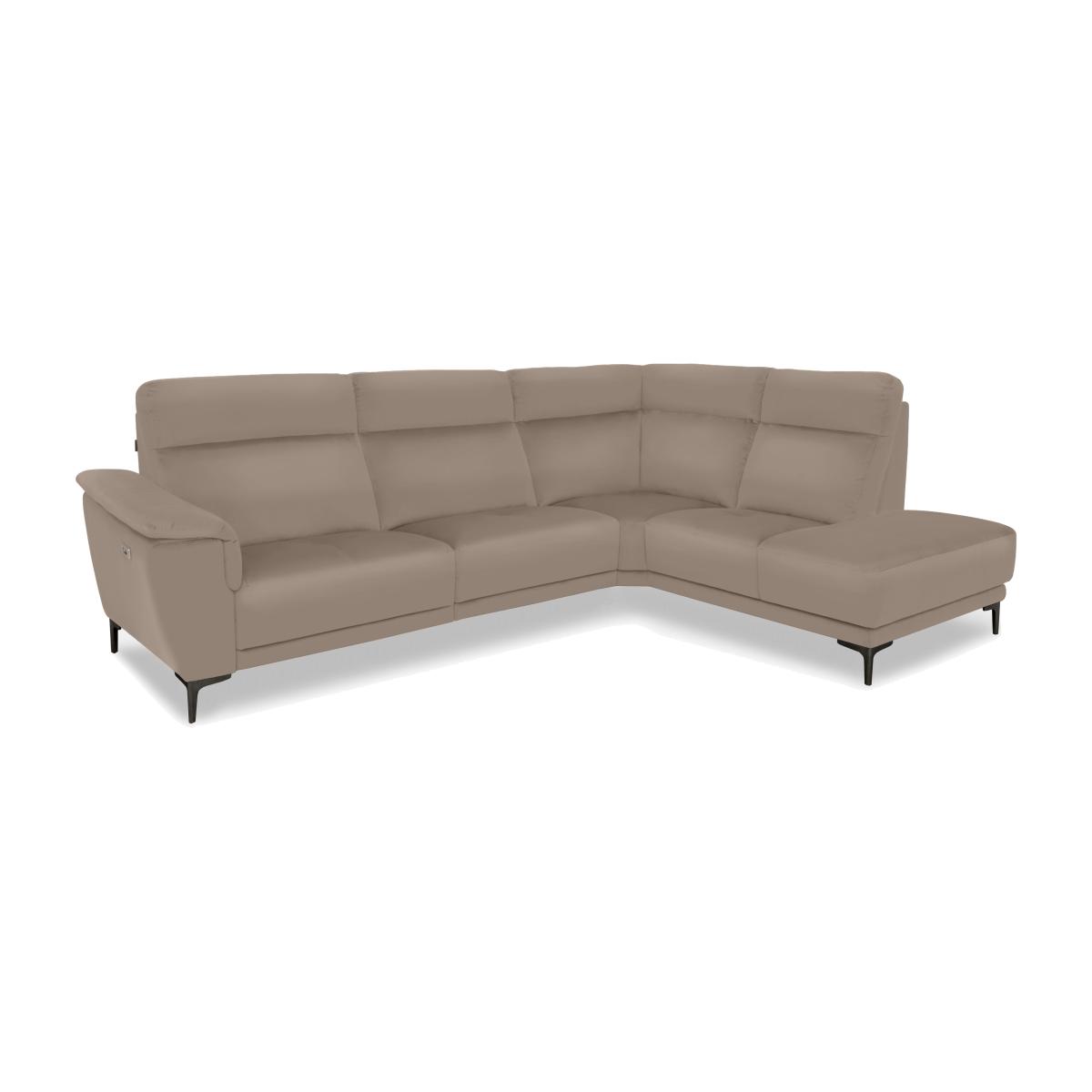 Nicoletti Italia - Amalfi Leather Right Hand Facing Chaise Power Recliner Sofa - Torello Taupe