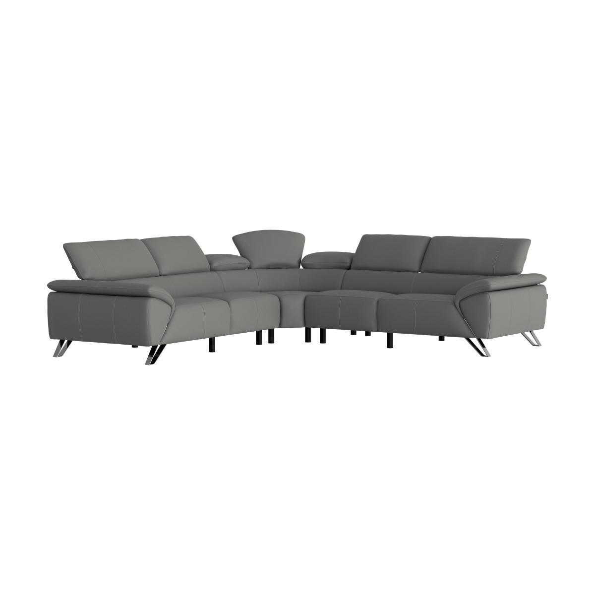 Nicoletti - Tesla Large Leather Corner Sofa - Black – image 3