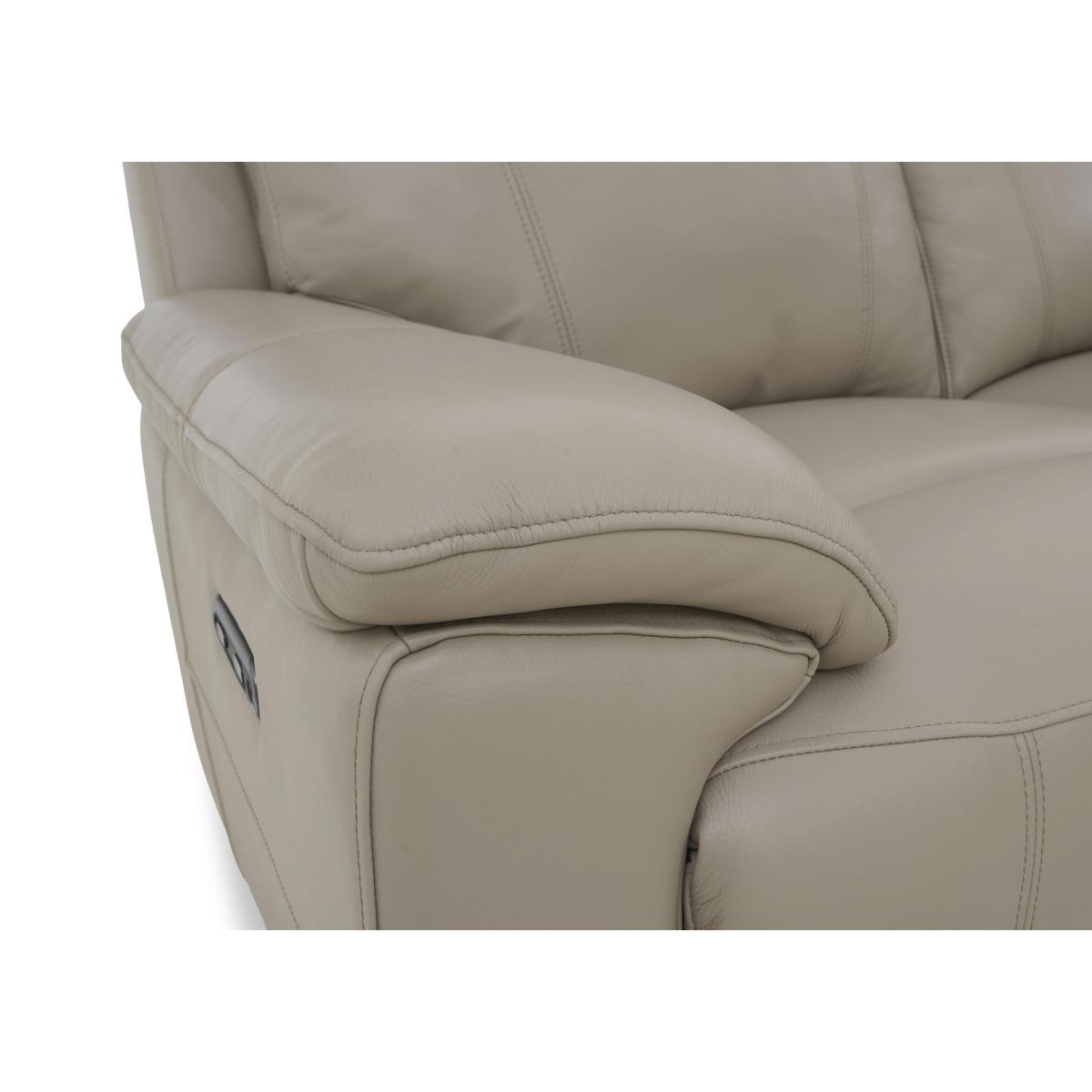 Sloane Leather Small Right Hand Facing Corner Sofa with Power Recliner - Bone China – image 5