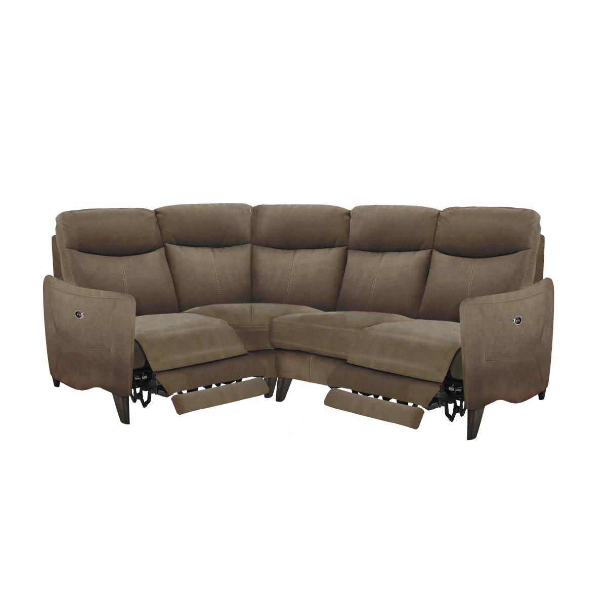Compact Collection Petit Fabric Power Recliner Corner Sofa - Grey – image 3