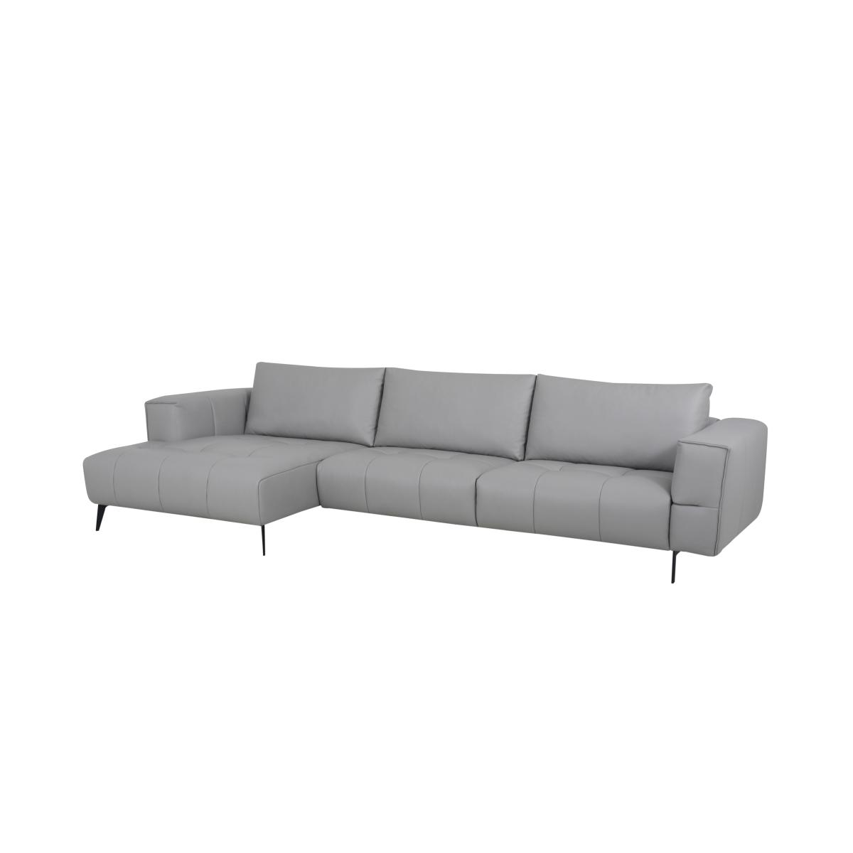 Domicil - Lawson Leather Left Hand Facing Chaise End Sofa - NP Shale Grey – image 6
