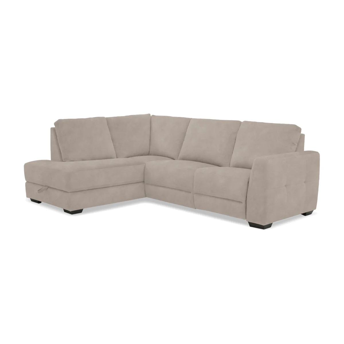 Dinky Fabric Left Hand Facing Corner Sofa with Storage Chaise End - Dexter Ivory - Sofas and Armchairs - In Time for Christmas – image 1