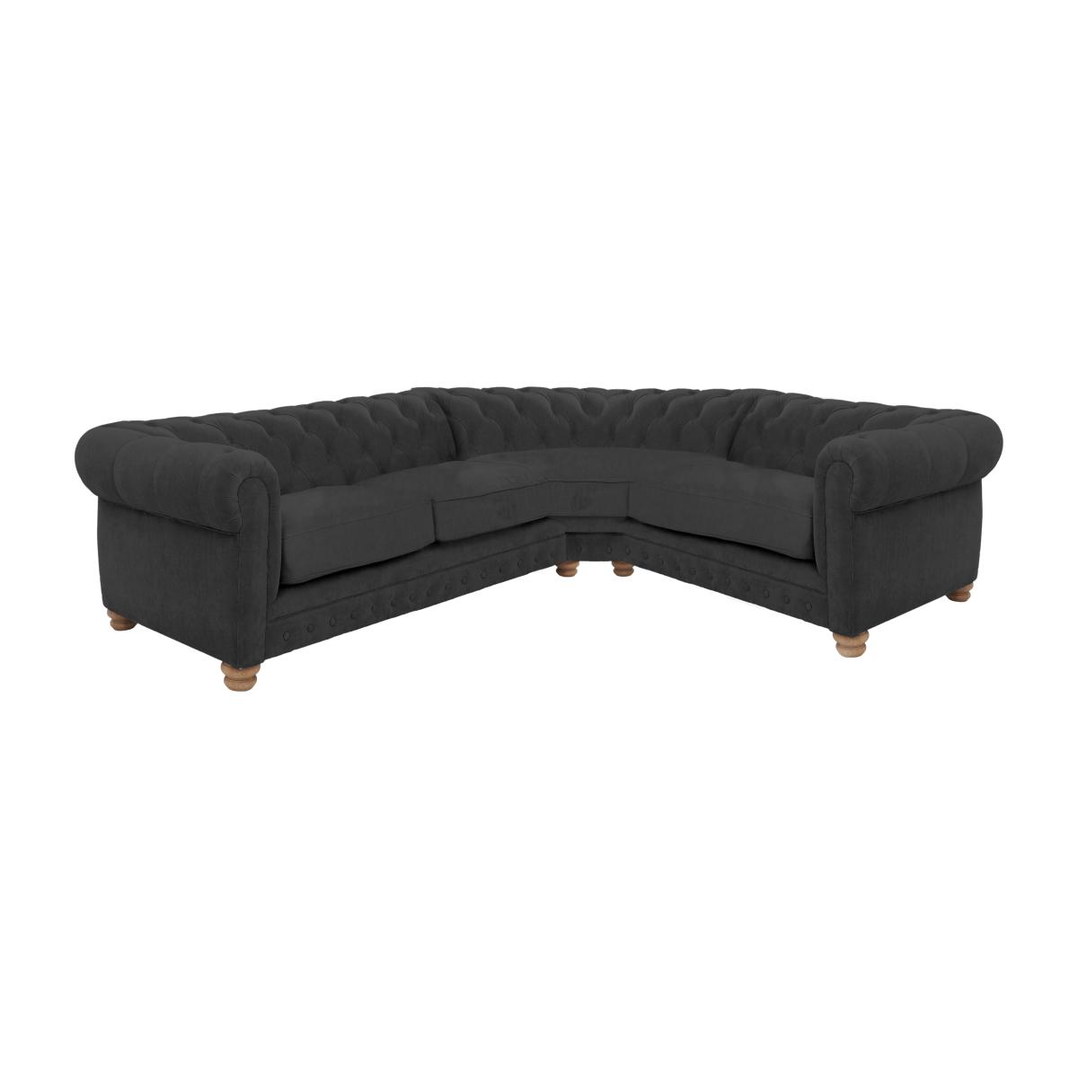 Alexander and James - Chesterfield Collection Hugo Small Fabric Right Hand Facing Corner Sofa - Boot - Oak Feet