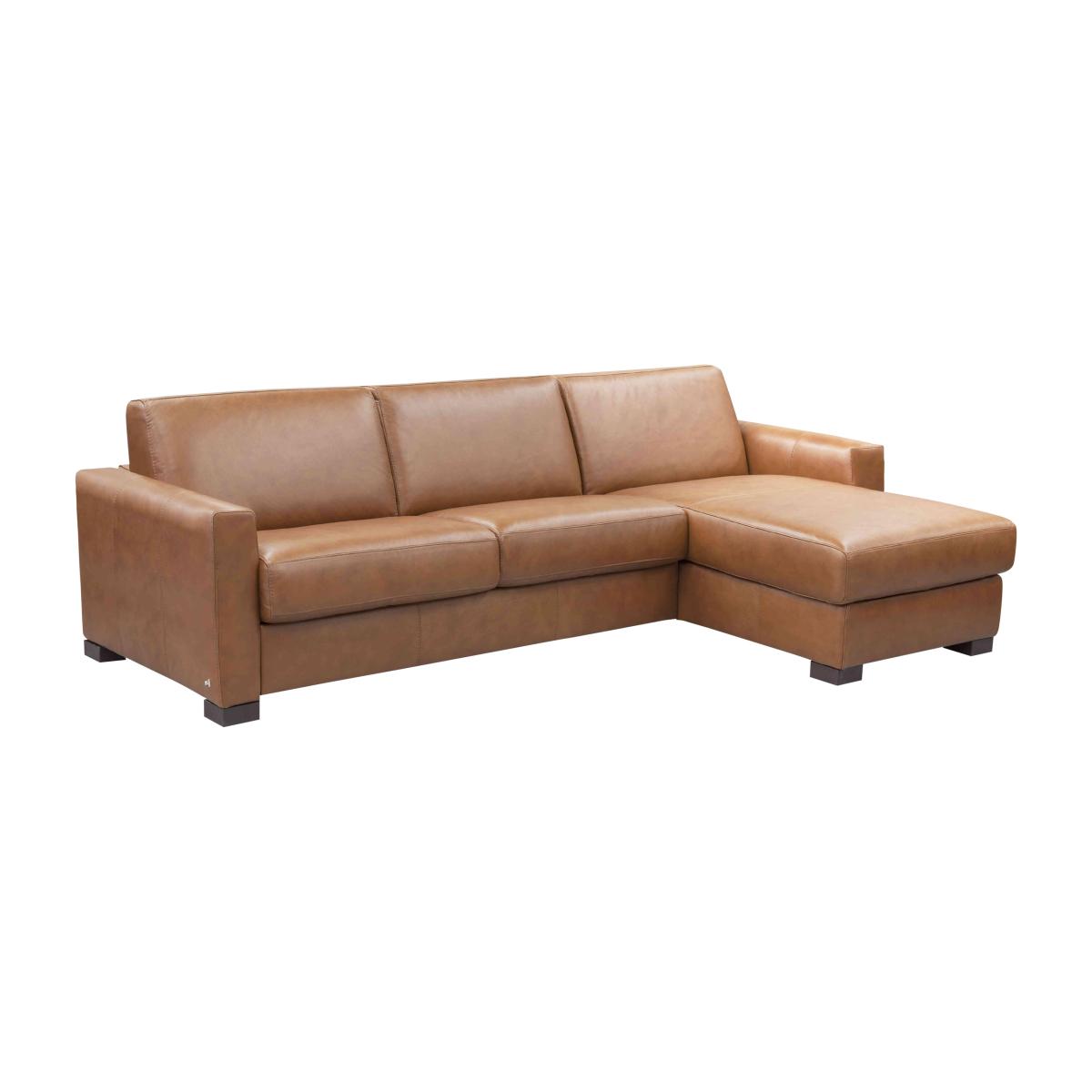 Nicoletti - Alcova 3 Seater Leather Sofa Bed with Storage Right Hand Facing Chaise and Box Arms - Botero Cuoio – image 1