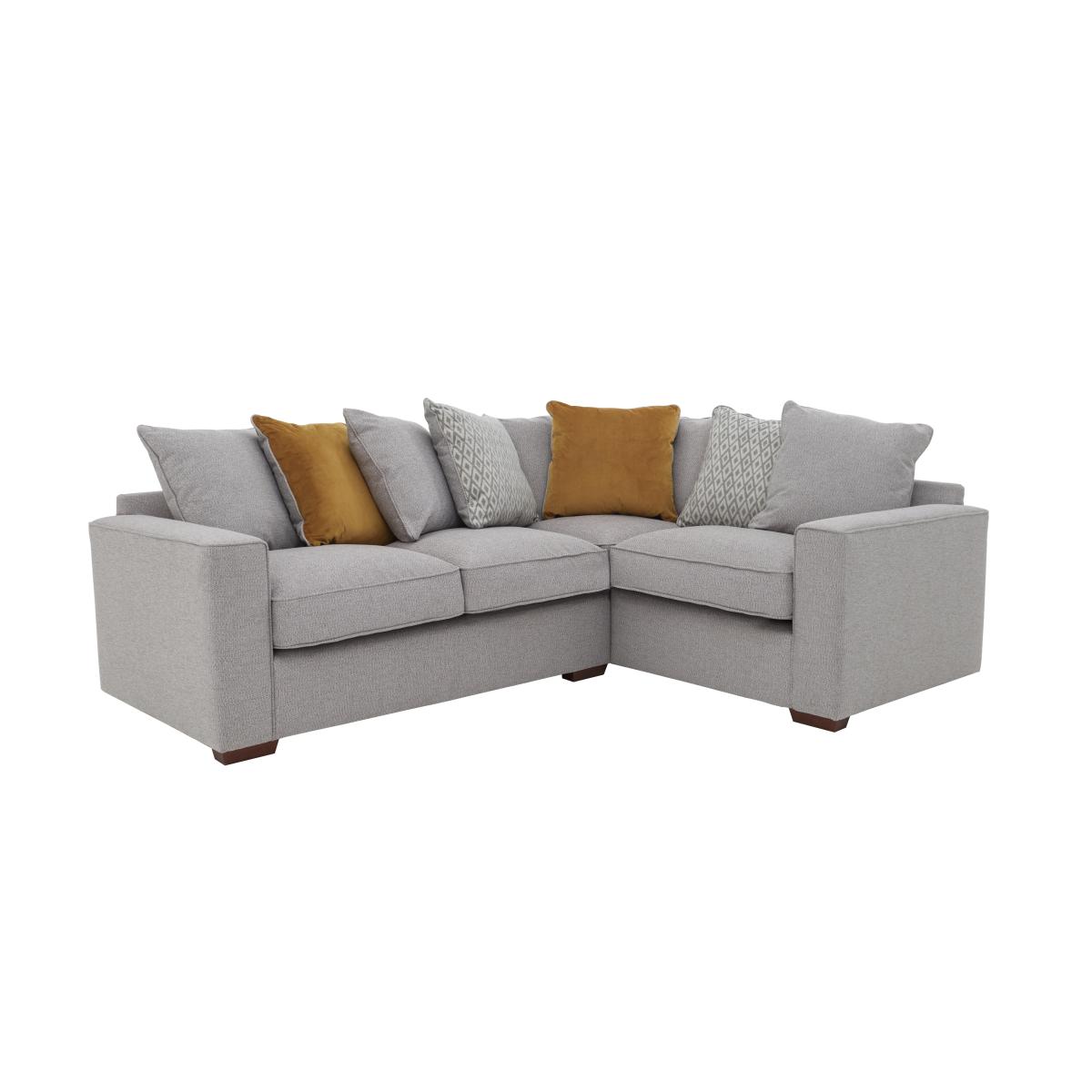 Comfi Fabric Pillow Back Corner Sofa - Grey – image 6