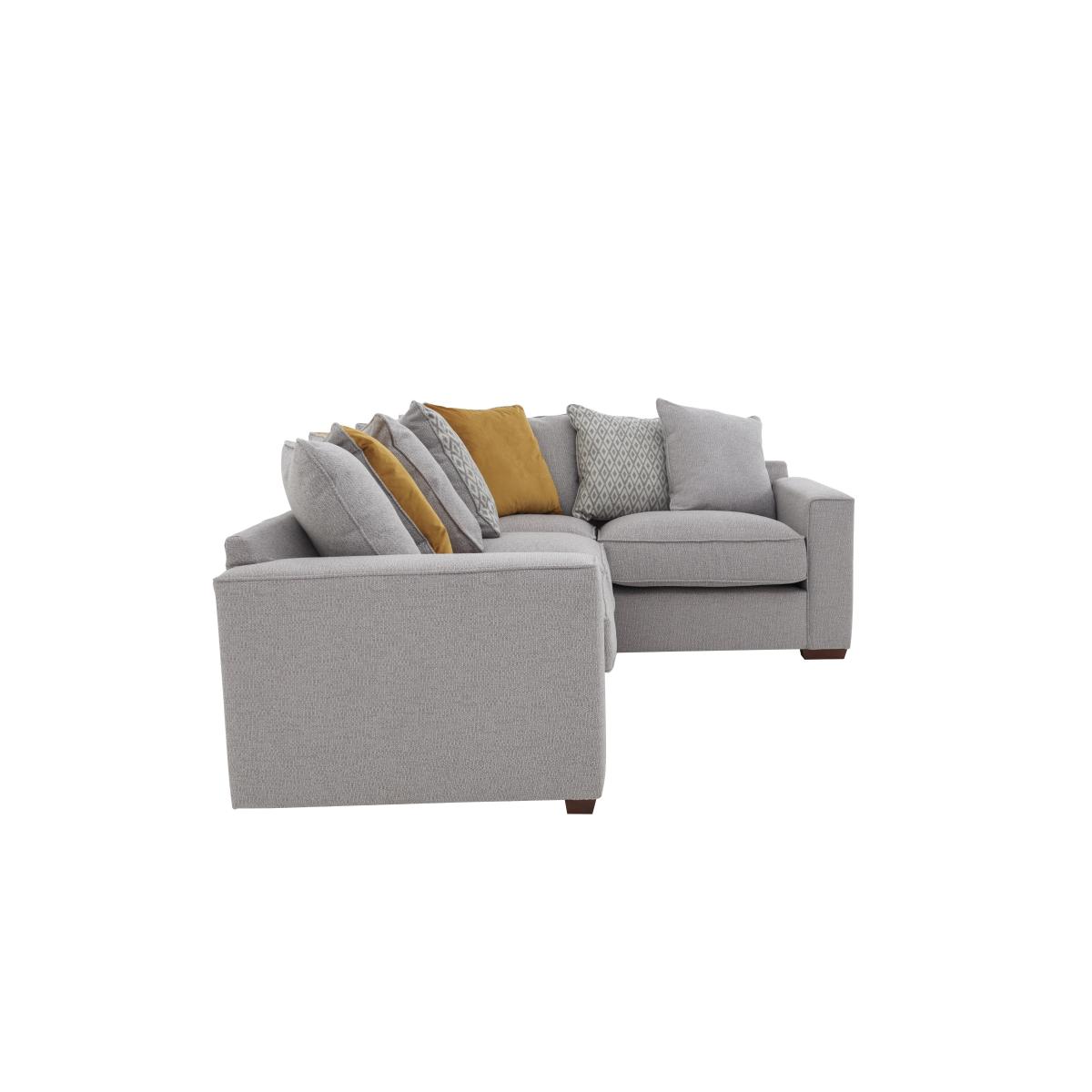 Comfi Fabric Pillow Back Corner Sofa - Grey – image 7