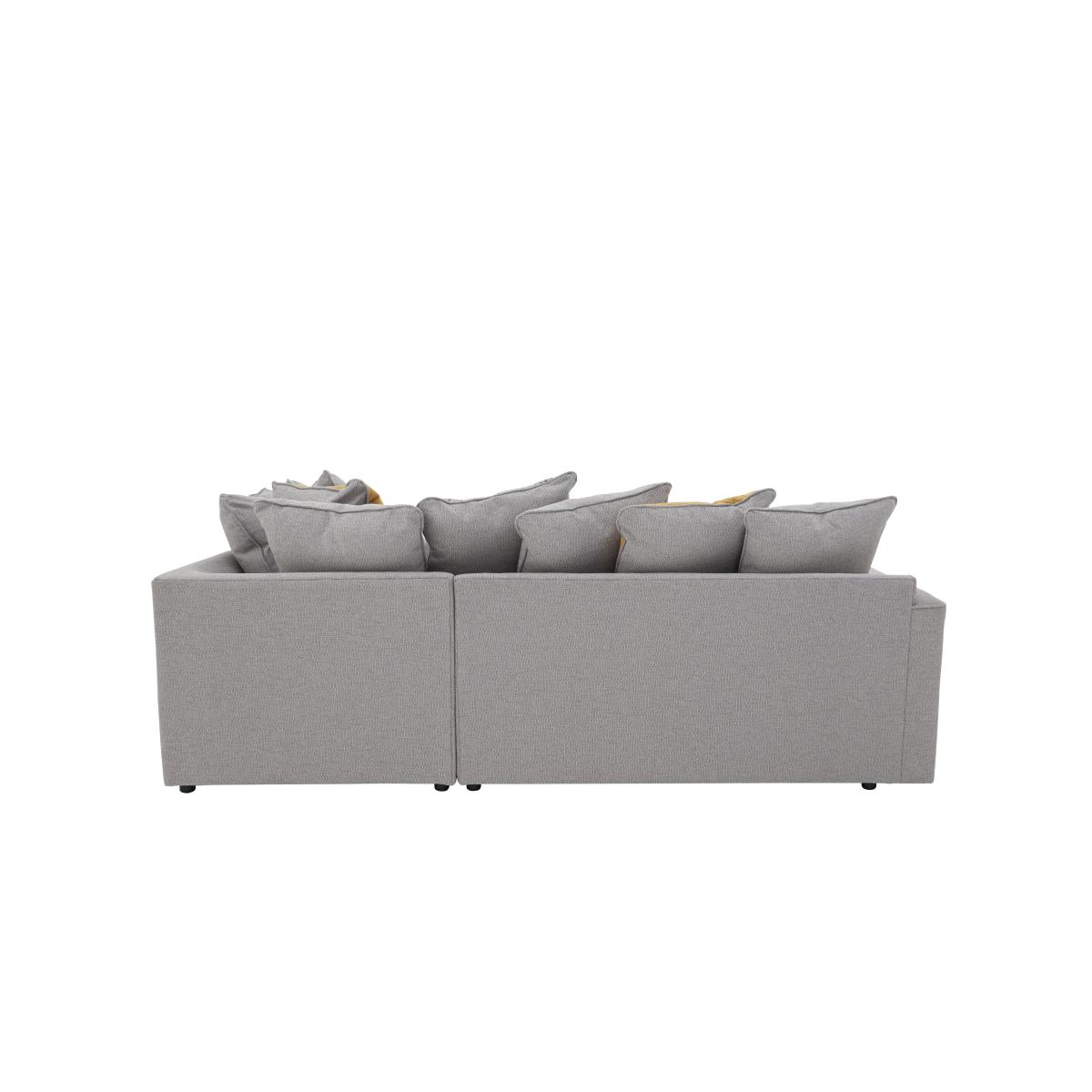 Comfi Fabric Pillow Back Corner Sofa - Grey – image 8