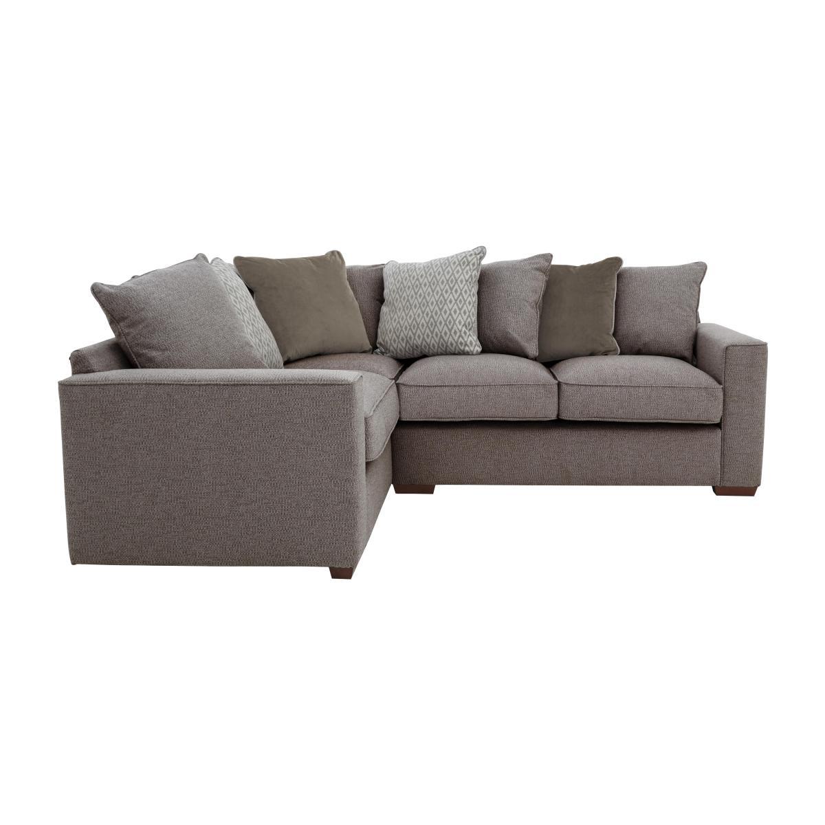 Comfi Fabric Pillow Back Corner Sofa - Grey – image 1