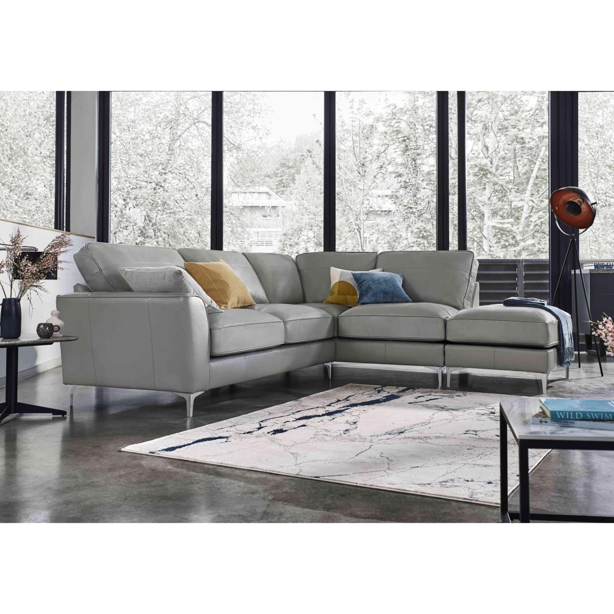 Legend Classic Back Leather Right Hand Facing Corner Sofa - Verona Stone – image 2