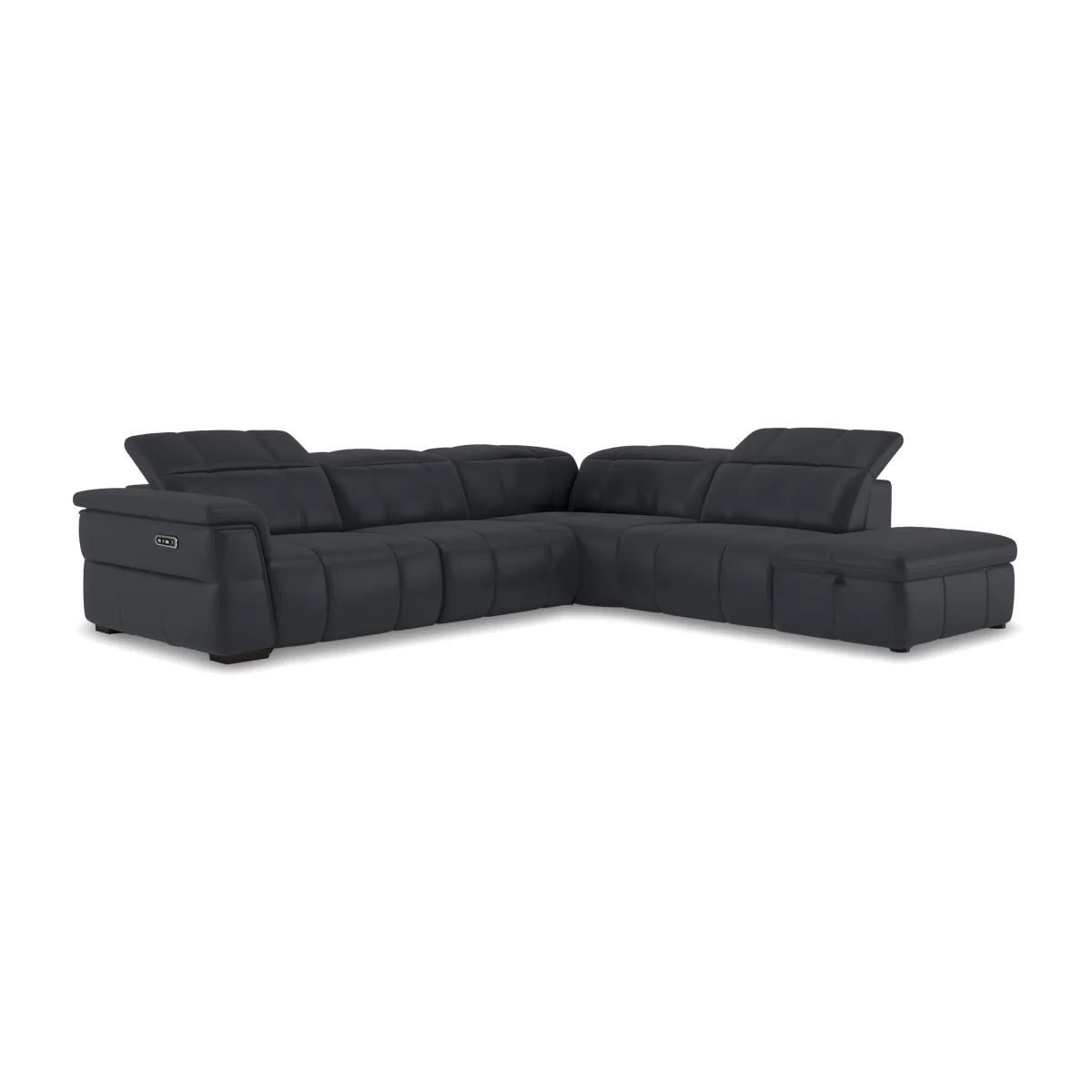 Leather Recliner Right Hand Facing Corner Sofa with Headrests and Storage Chaise End - Lavender Grey - Sofas and Armchairs - In Time for Christmas – image 1