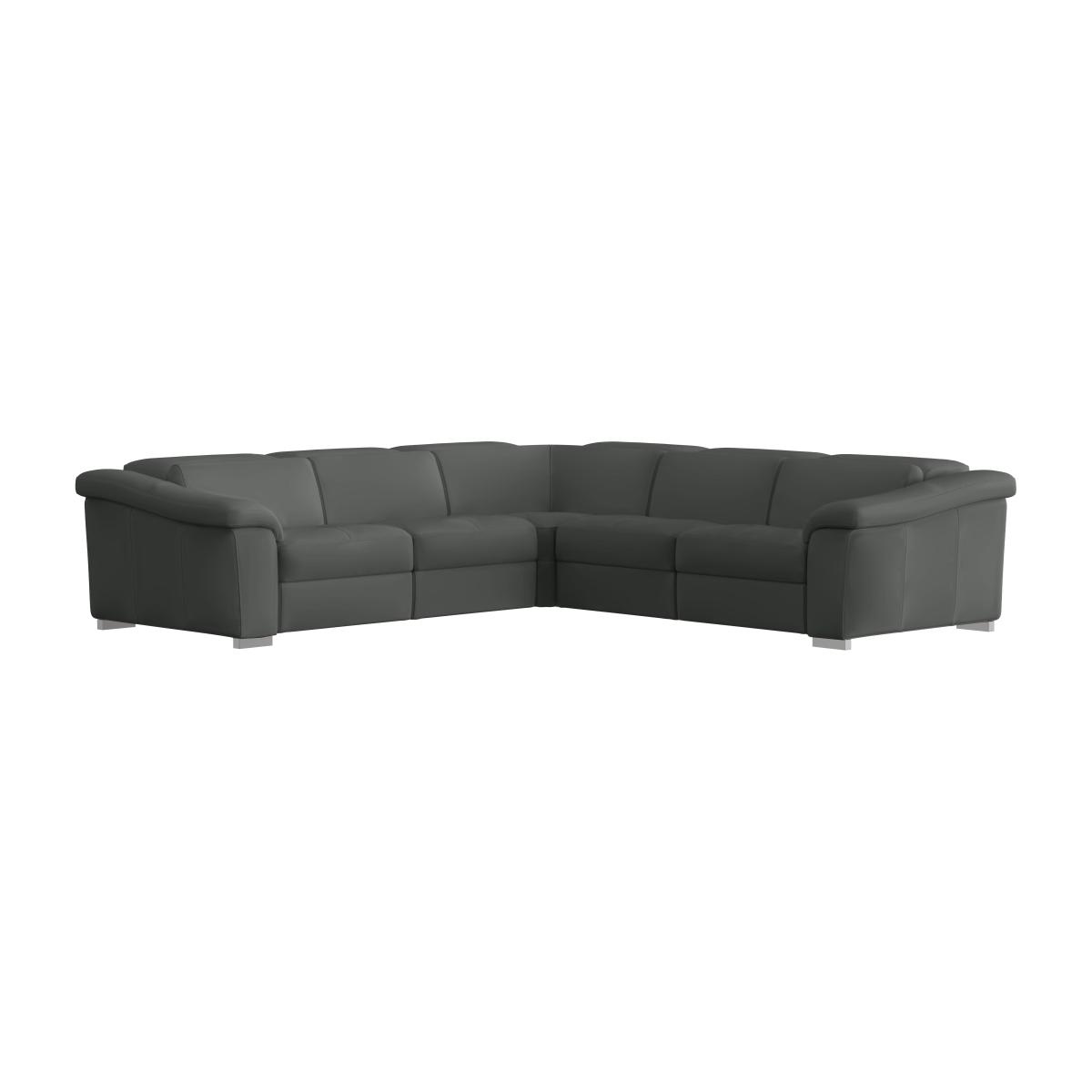 Nicoletti - Galileo Leather Large Corner Sofa - Grey – image 1