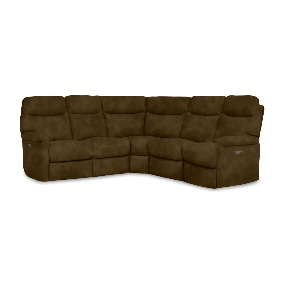 Compact Collection Lille Large Fabric Corner Sofa with Power Recliner - Ginger Snap