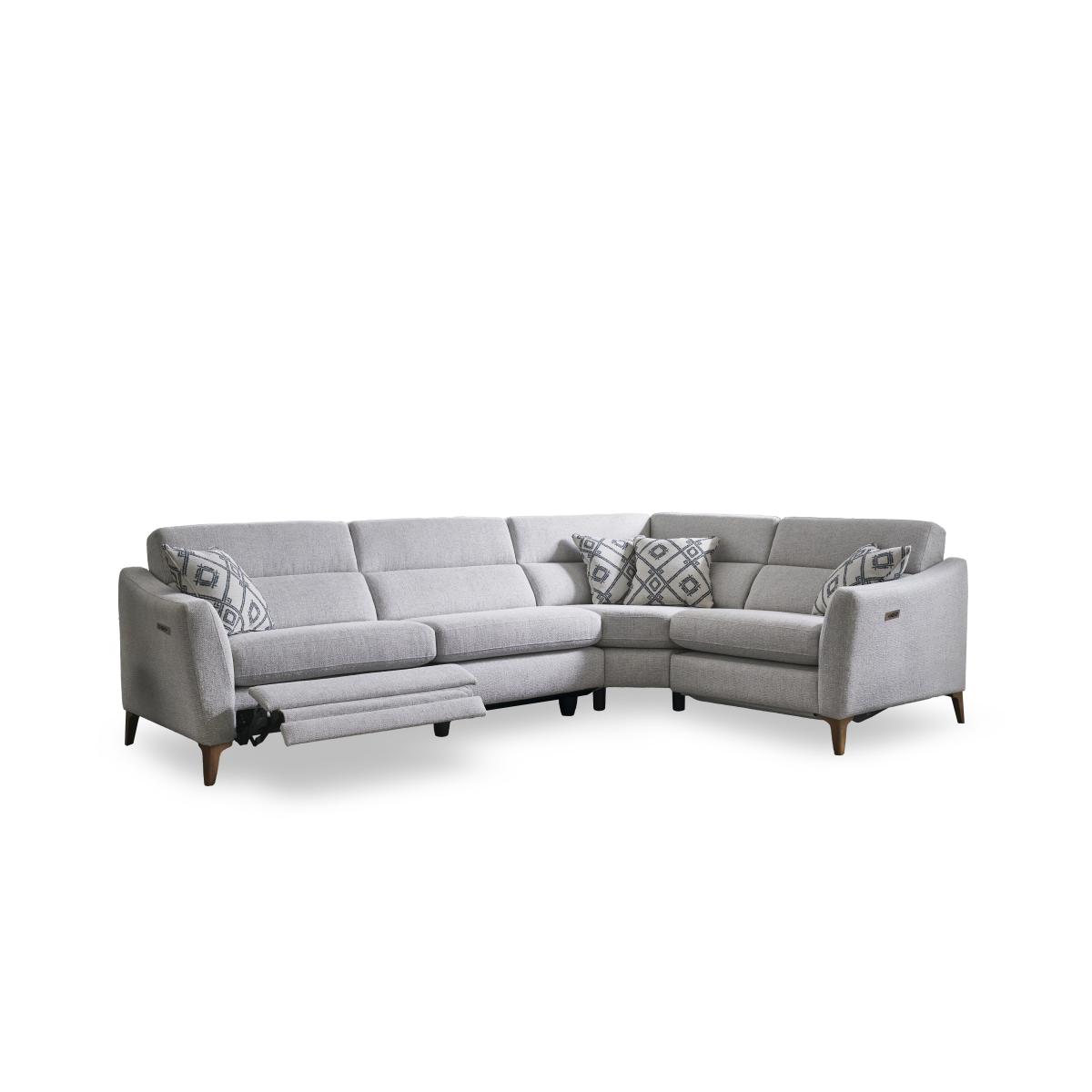 Moderna Power Recliner Right Hand Facing Corner Sofa with Power Telescopic Headrests – image 5