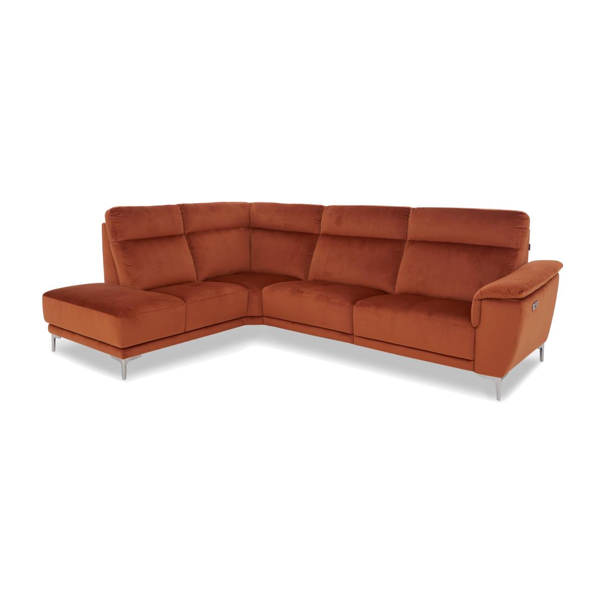 Nicoletti Italia - Amalfi Fabric Left Hand Facing Chaise Sofa - Selma Mattone