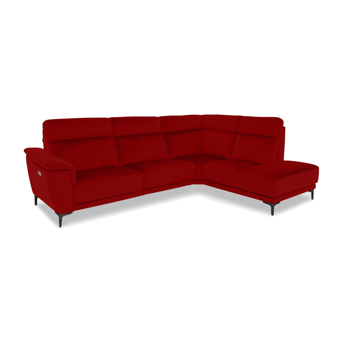 Nicoletti Italia - Amalfi Fabric Right Hand Facing Chaise Power Recliner Sofa - Selma Rosso