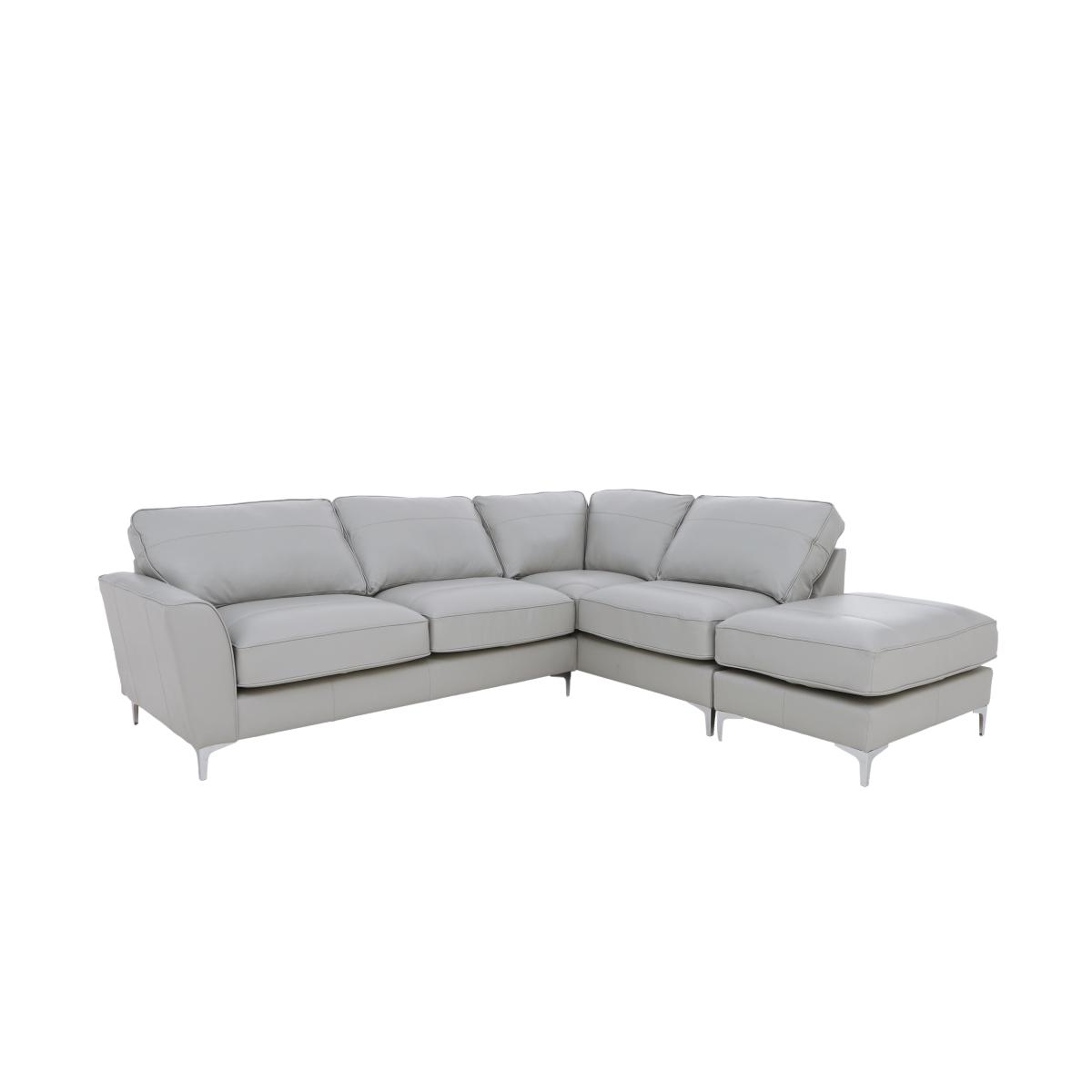 Legend Classic Back Leather Right Hand Facing Corner Sofa - Verona Steel – image 8
